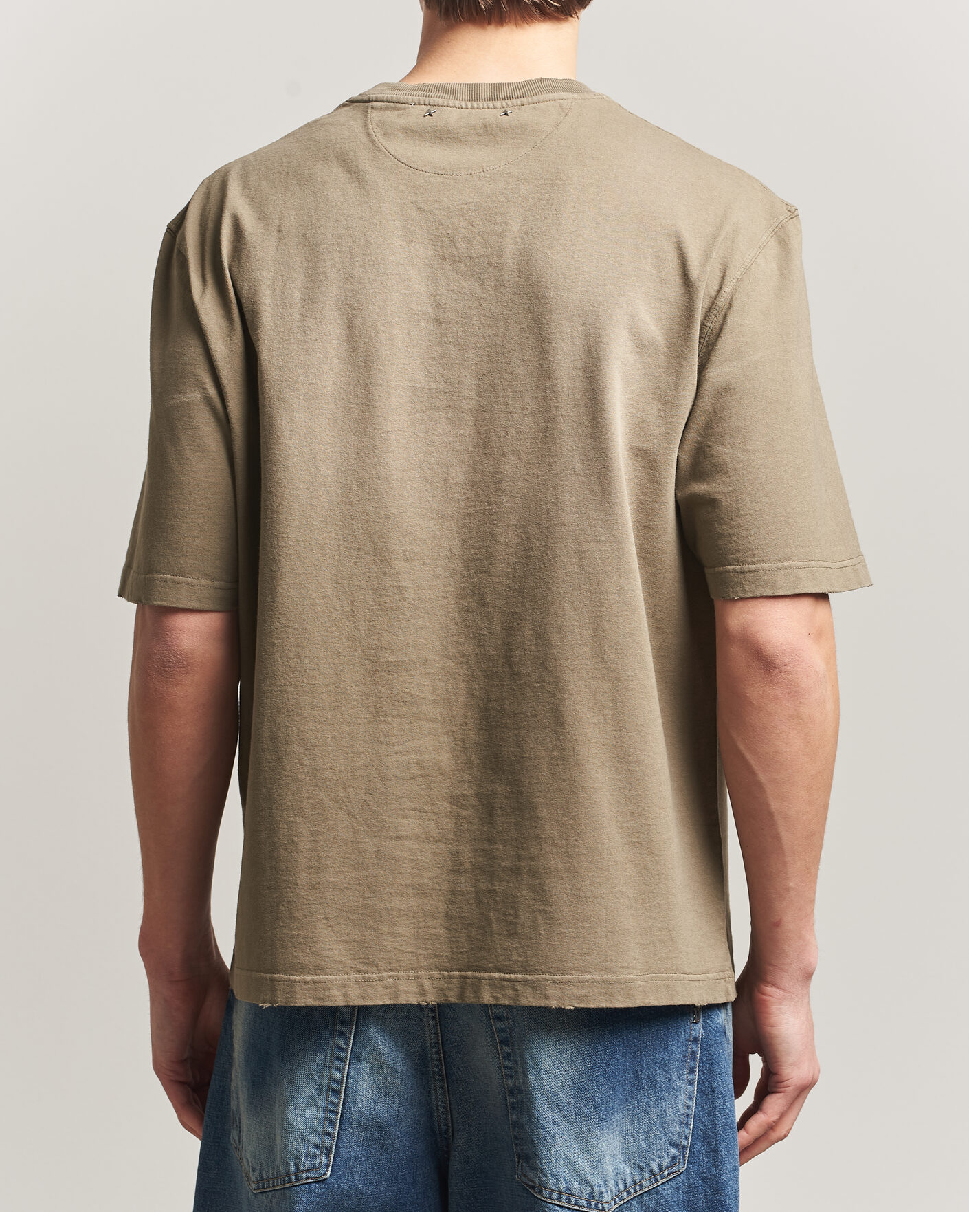 Hombres | Camisetas | Golden Goose | Journey Dyed Cotton T-Shirt Washed Beige