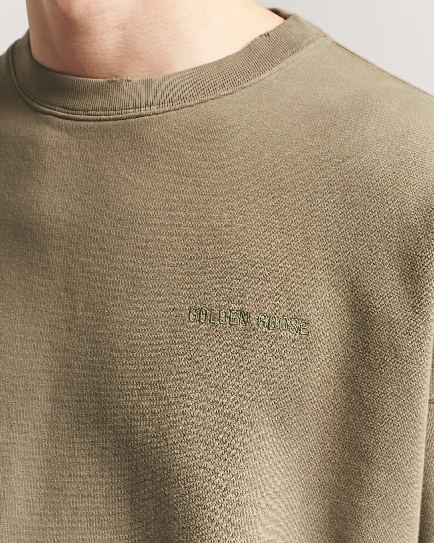 Hombres | Jerséis y prendas de punto | Golden Goose | Journey Dyed Cotton Sweatshirt Washed Beige