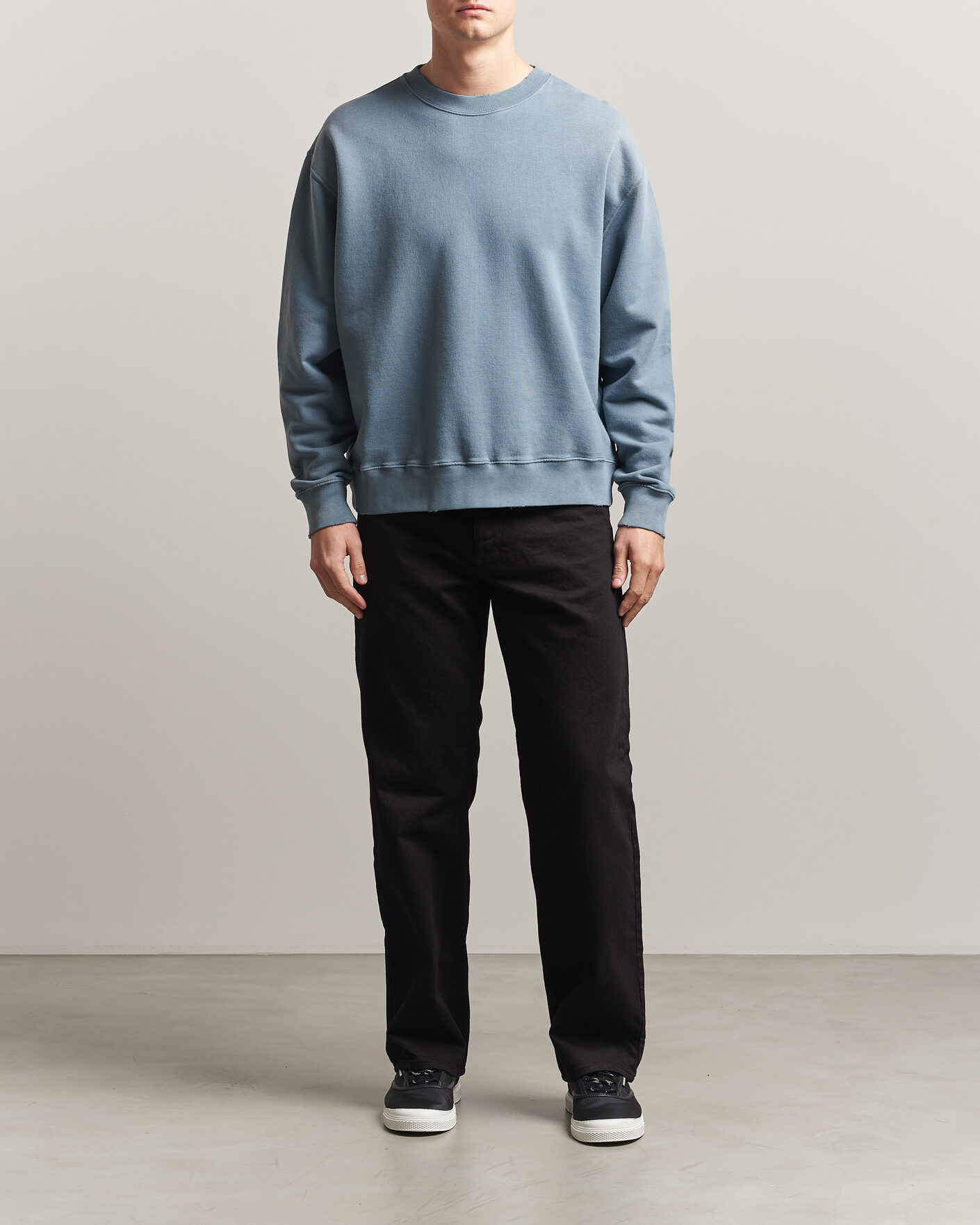 Hombres | Jerséis y prendas de punto | Golden Goose | Boxi Faded Cotton Sweatshirt Windward Blue