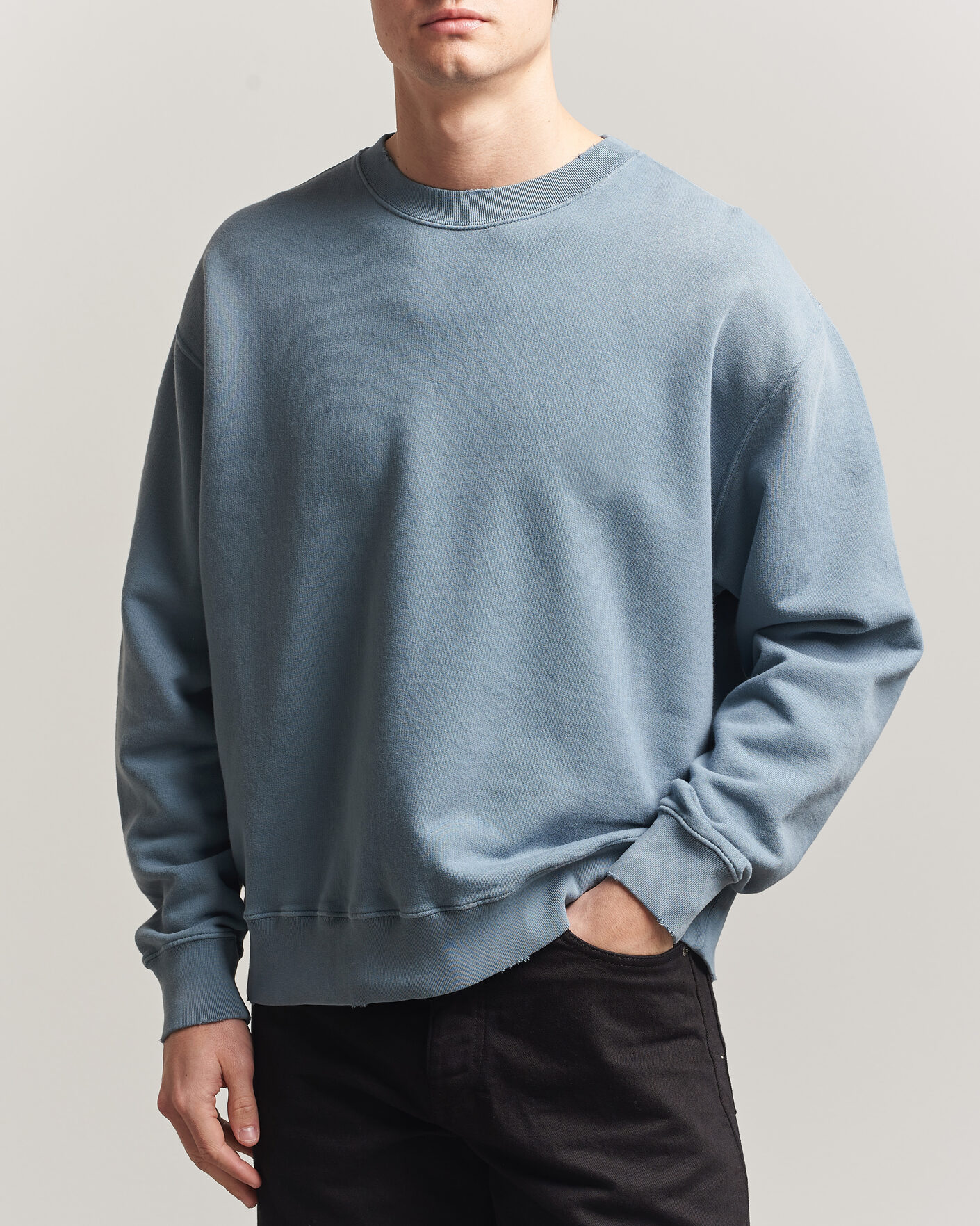 Hombres | Jerséis y prendas de punto | Golden Goose | Boxi Faded Cotton Sweatshirt Windward Blue