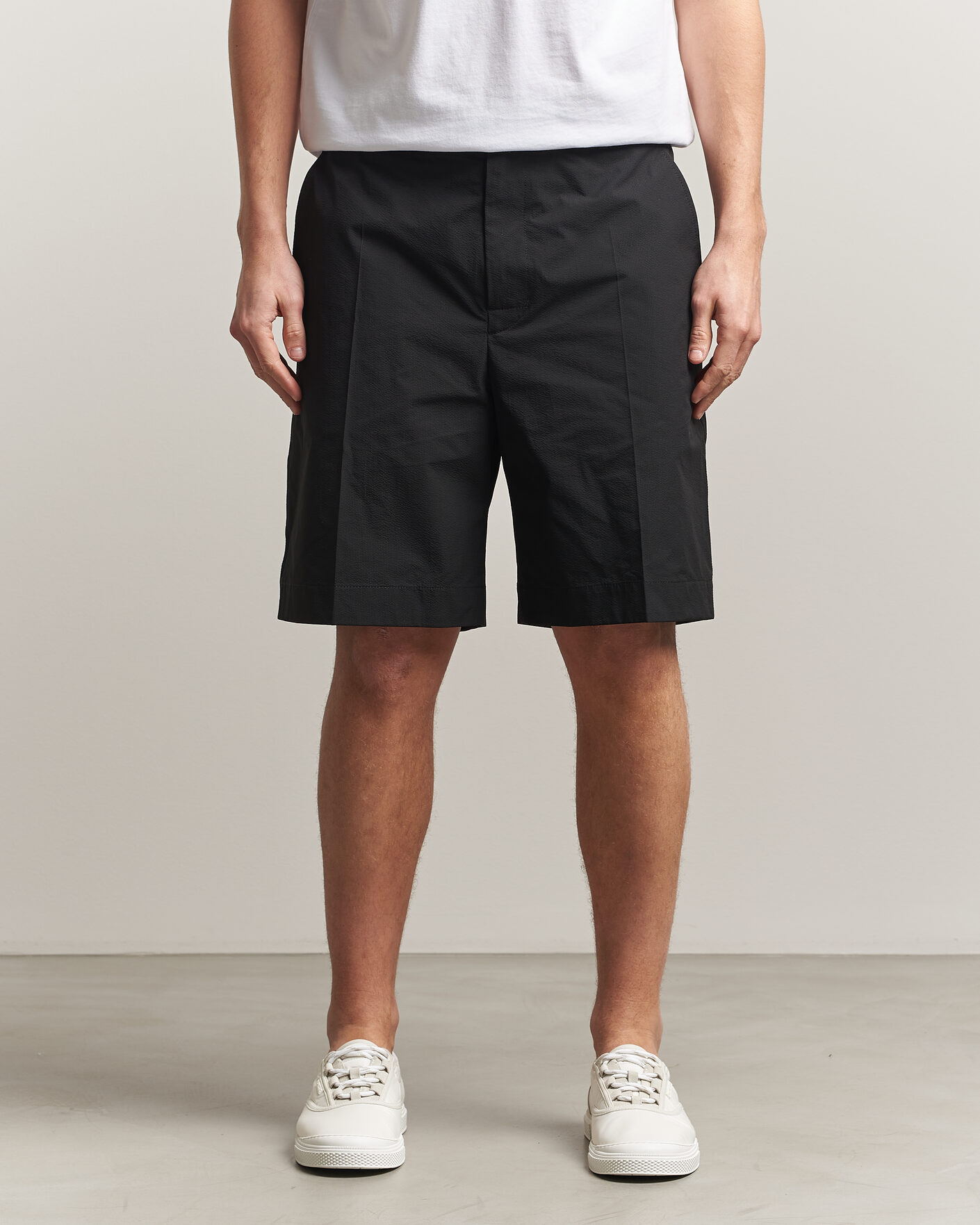 Hombres | Pantalones cortos | Moncler | Lightweight Seersucker Shorts Black