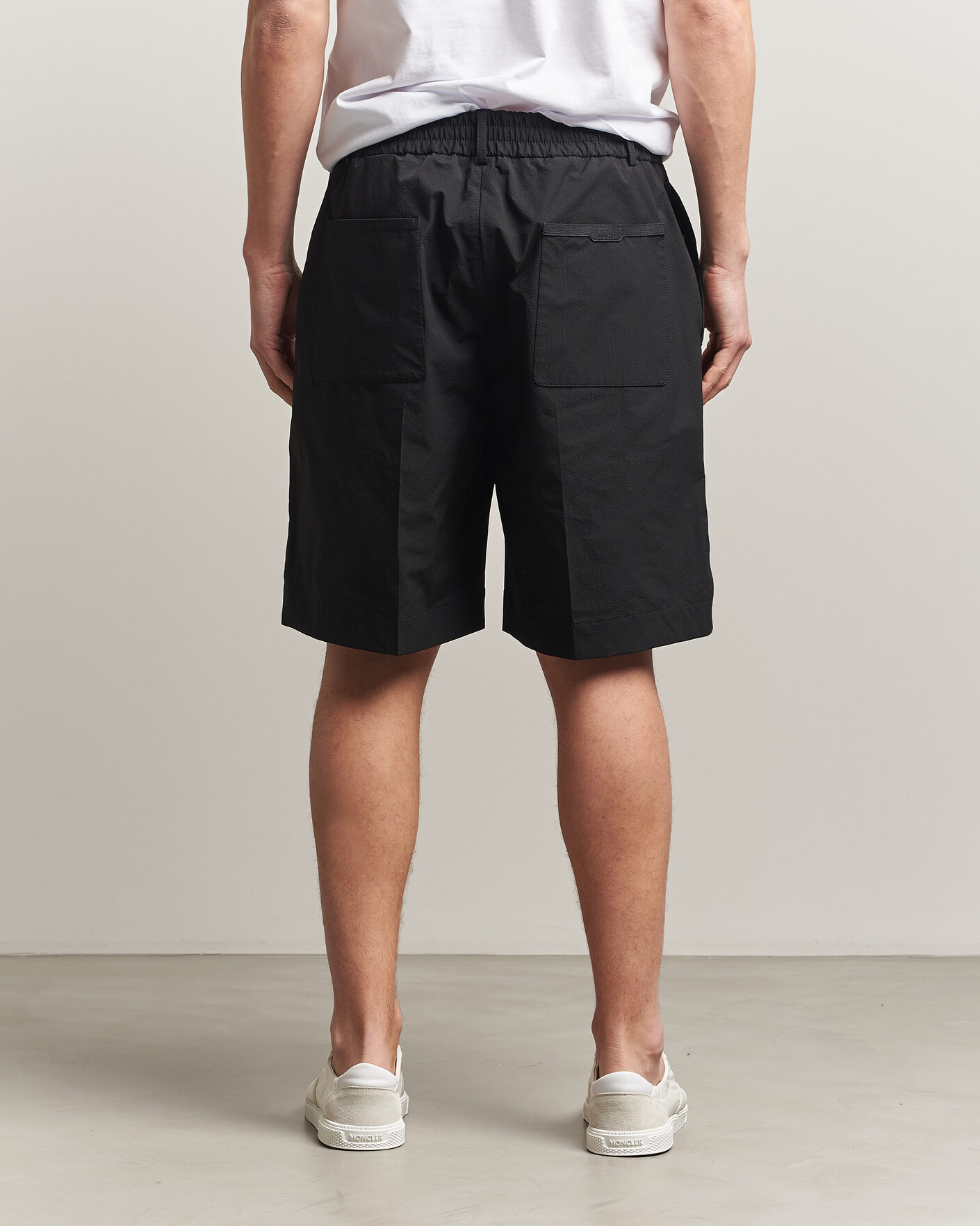 Hombres | Pantalones cortos | Moncler | Lightweight Seersucker Shorts Black