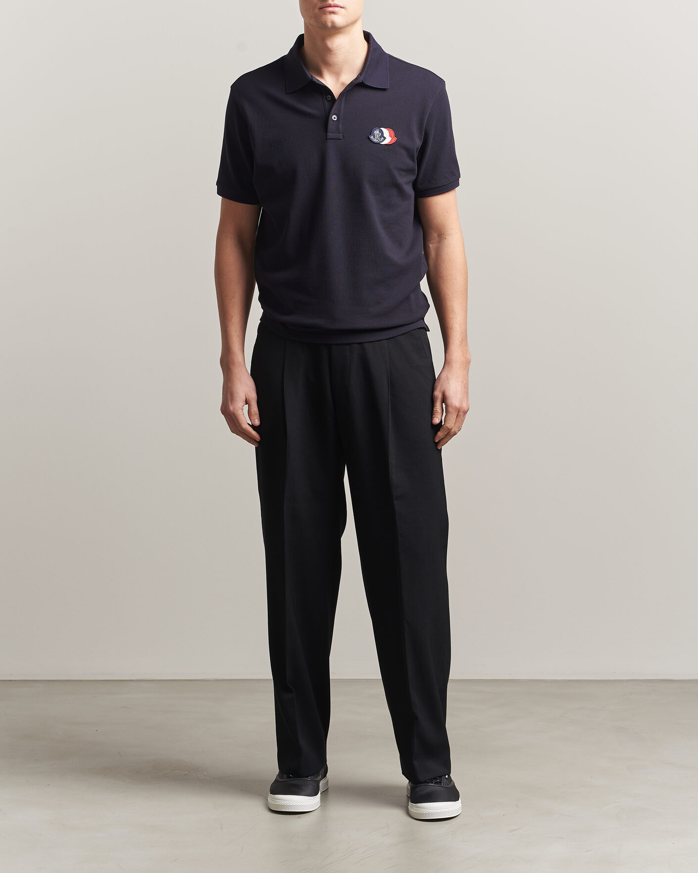 Hombres | Polos | Moncler | Tricolore Logo Polo Navy