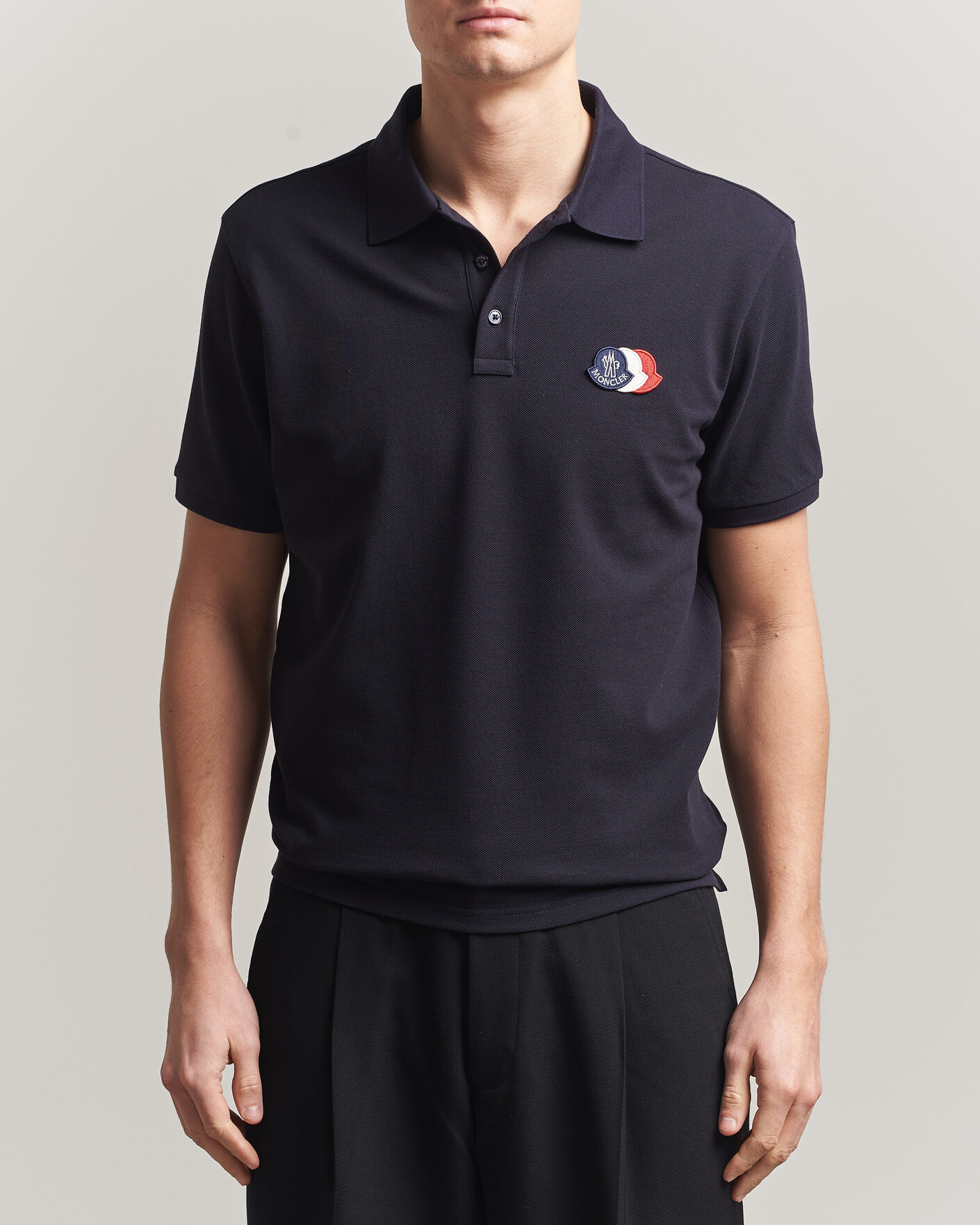Hombres | Polos | Moncler | Tricolore Logo Polo Navy