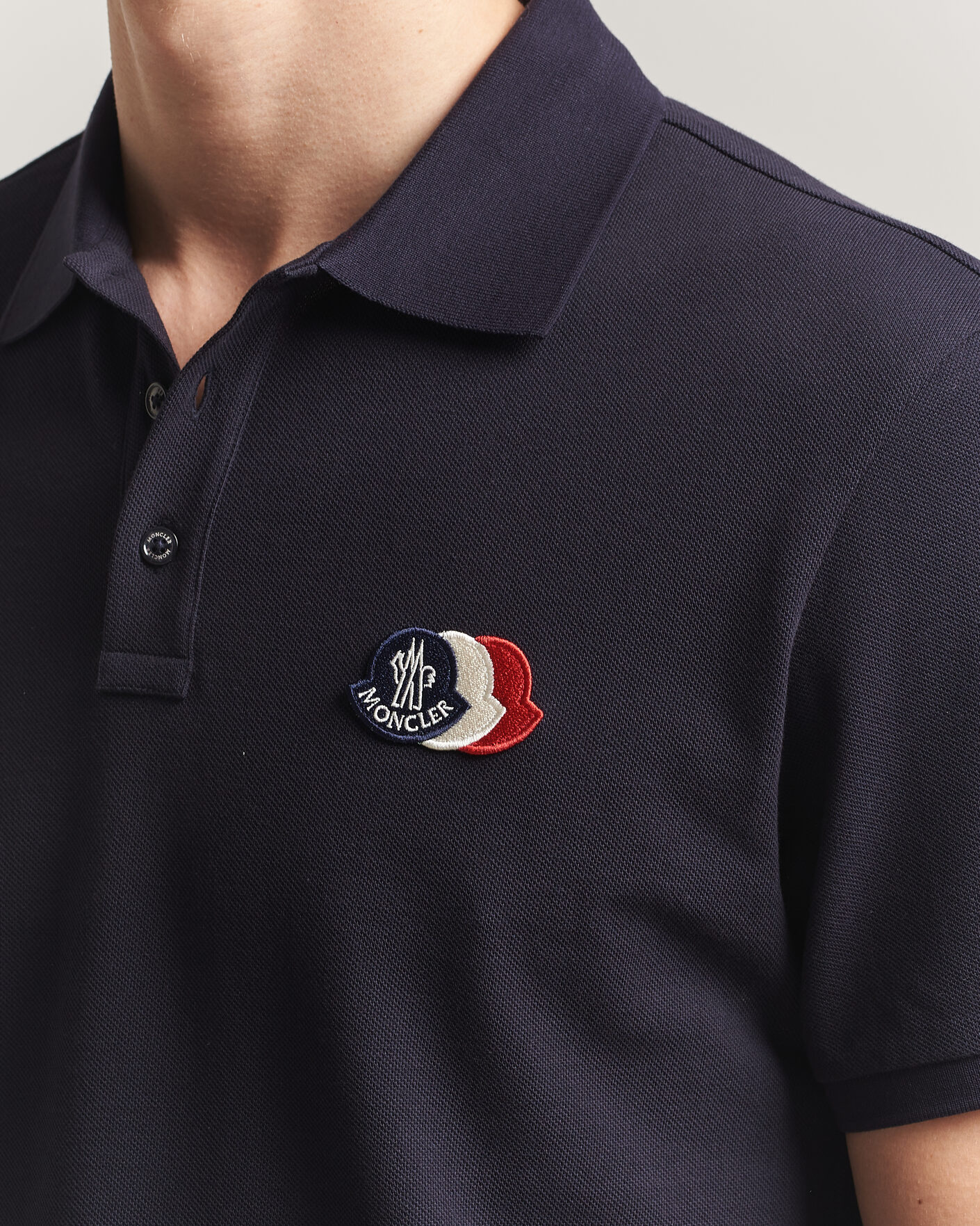 Hombres | Polos | Moncler | Tricolore Logo Polo Navy