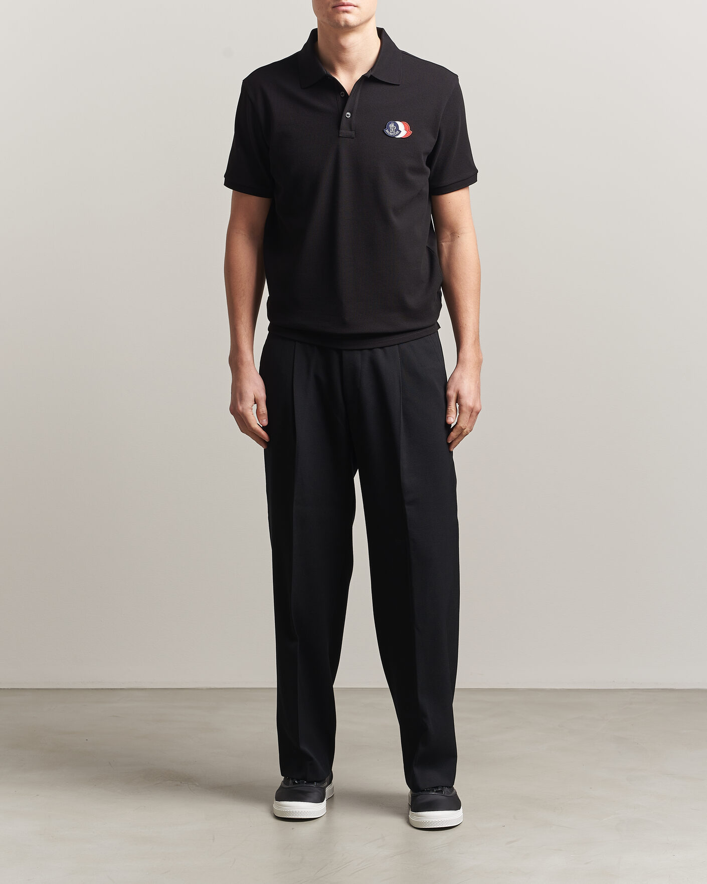 Hombres | Polos | Moncler | Tricolore Logo Polo Black