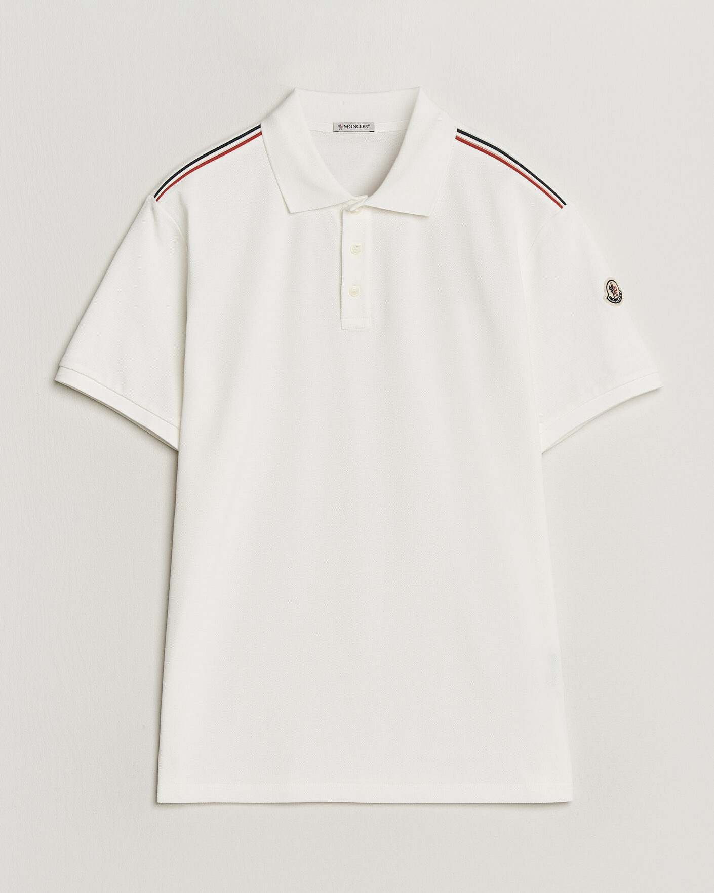 Hombres | Polos | Moncler | Tricolore Shoulder Polo White