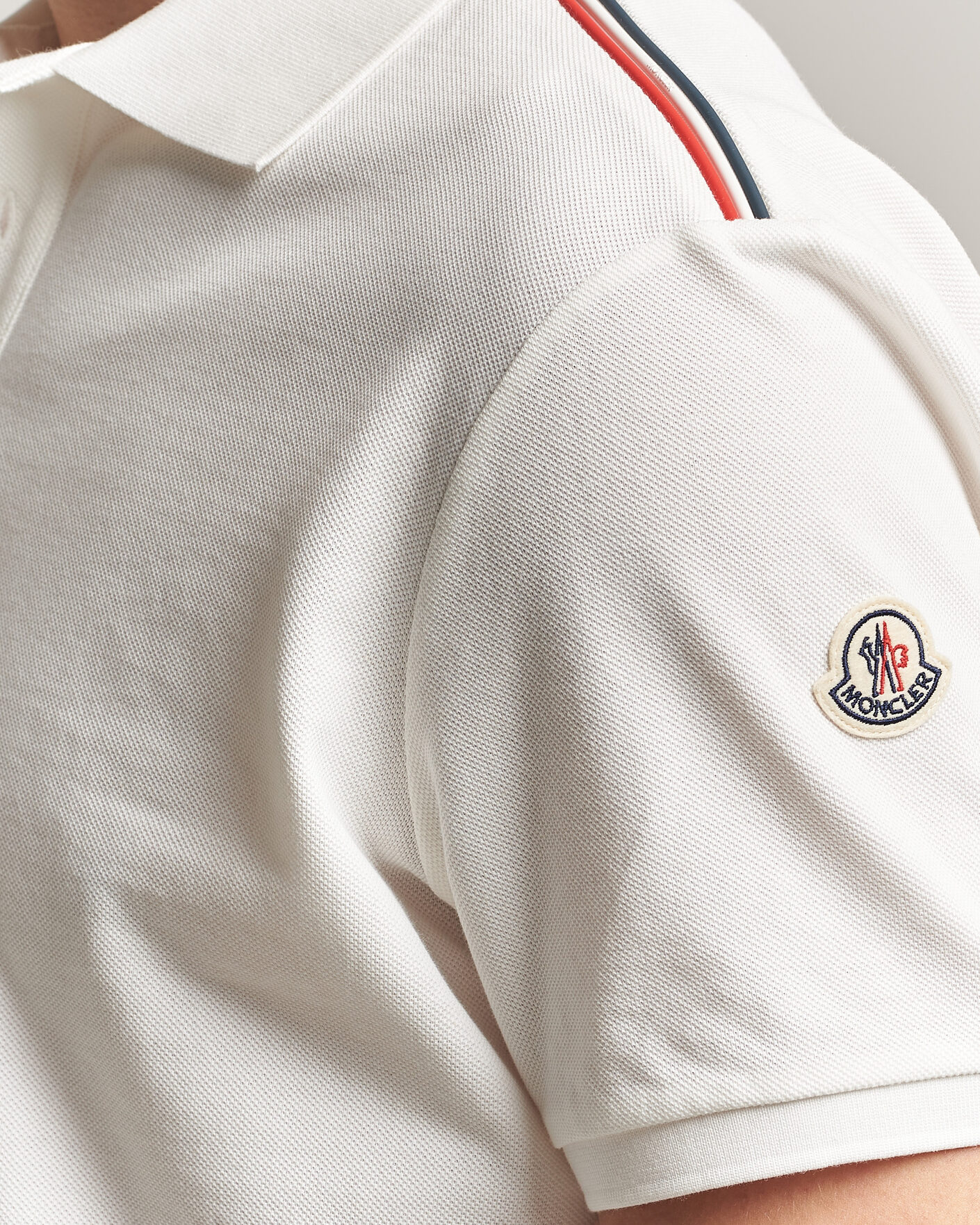 Hombres | Polos | Moncler | Tricolore Shoulder Polo White