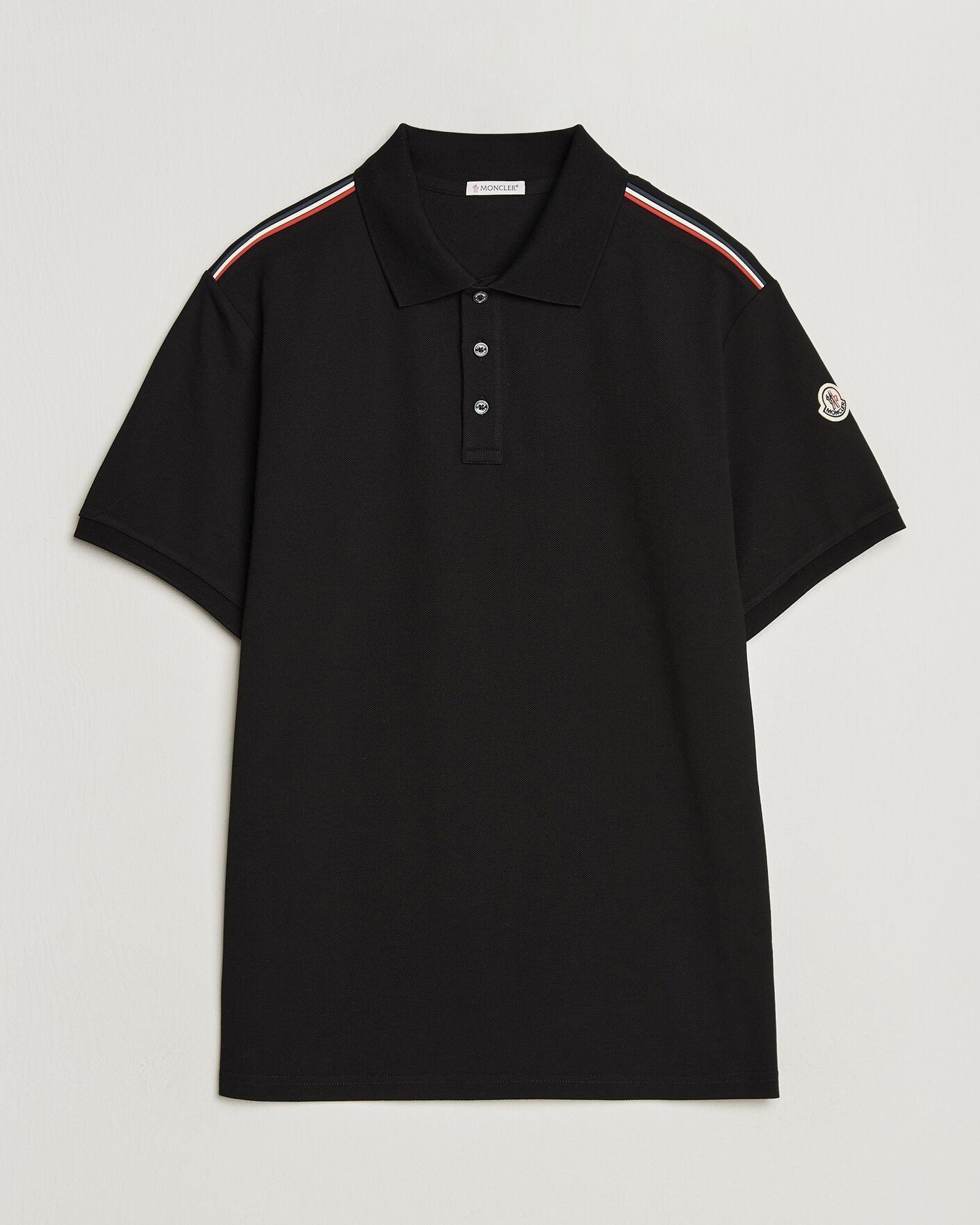Hombres | Polos | Moncler | Tricolore Shoulder Polo Black