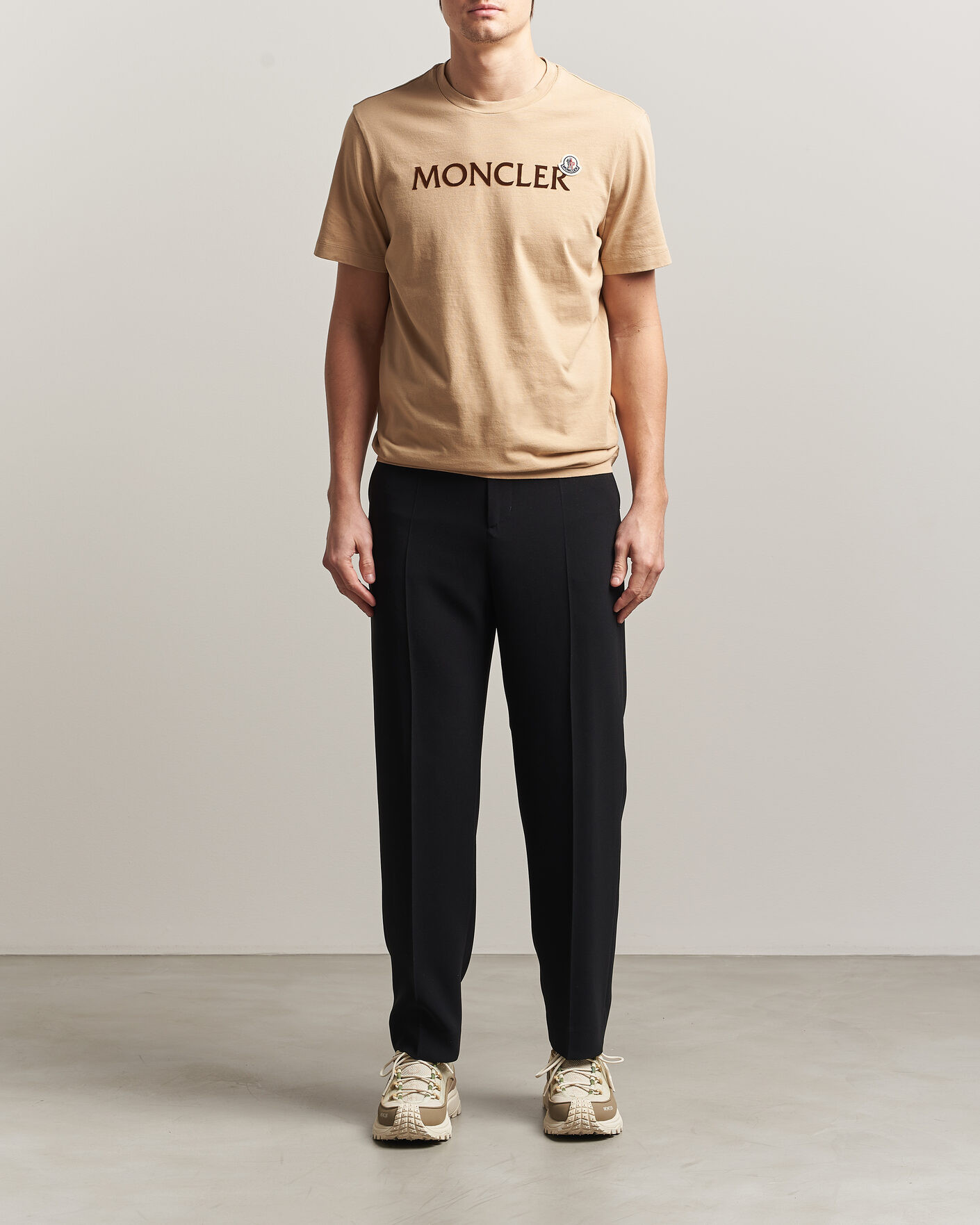 Hombres | Camisetas | Moncler | Lettering Logo T-Shirt Beige