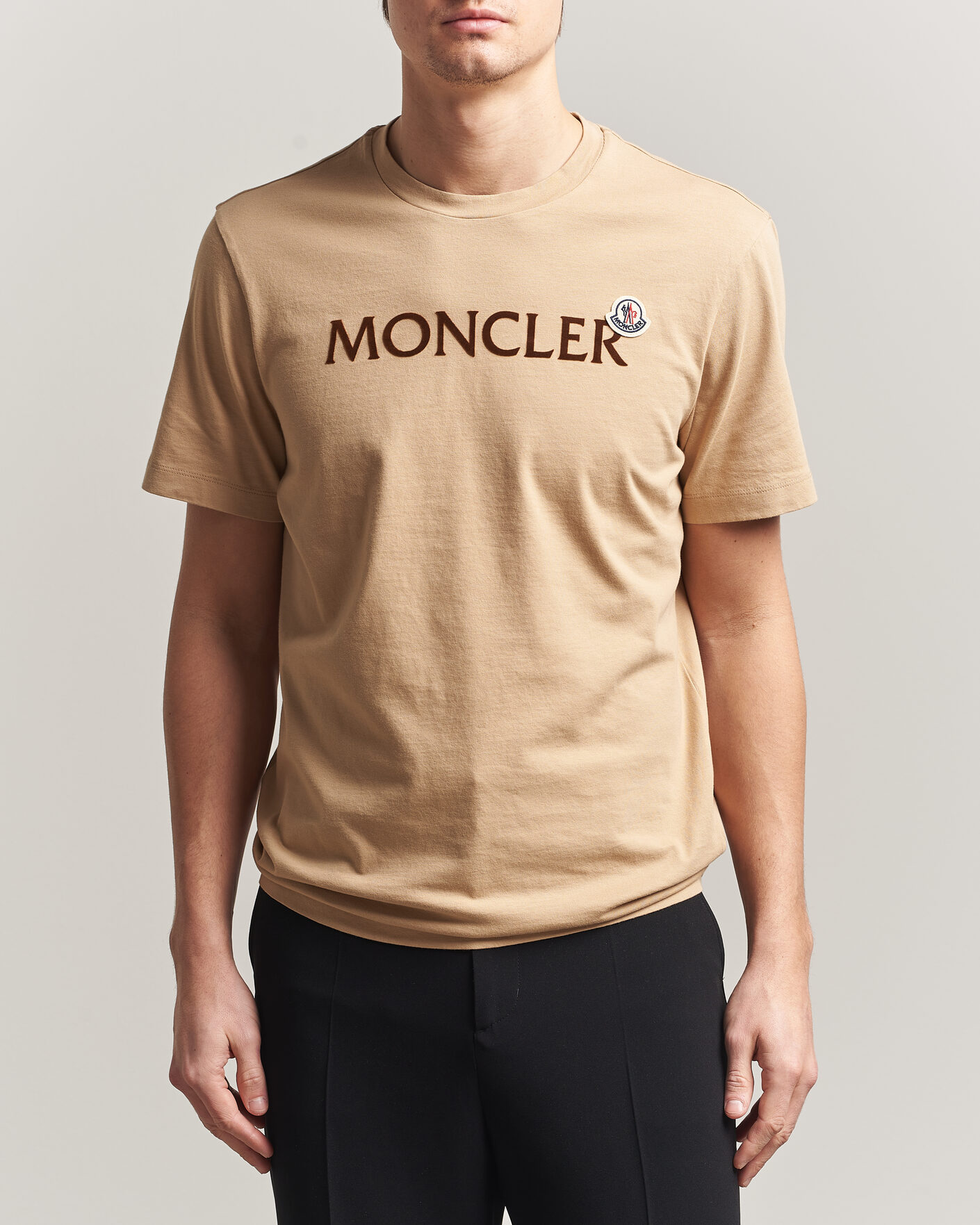 Hombres | Camisetas | Moncler | Lettering Logo T-Shirt Beige