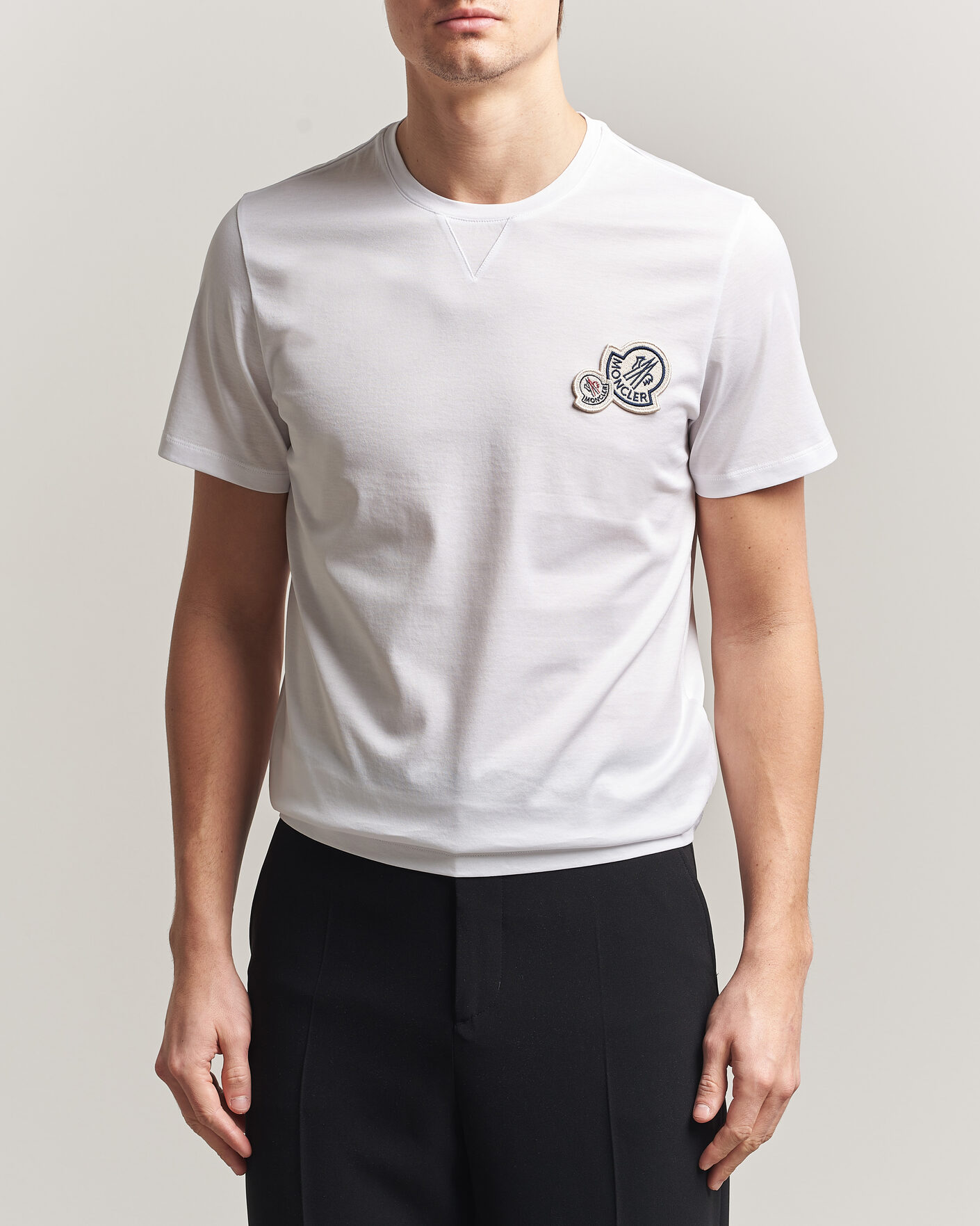 Hombres | Camisetas | Moncler | Double Logo T-Shirt White