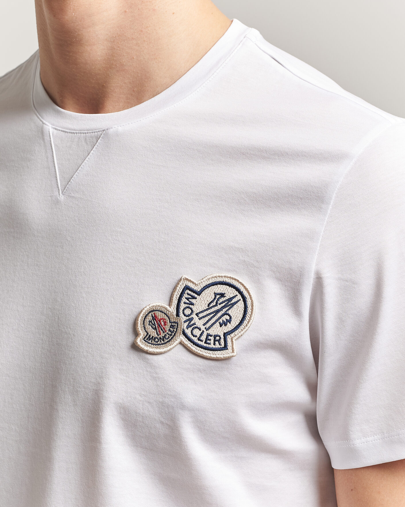 Hombres | Camisetas | Moncler | Double Logo T-Shirt White