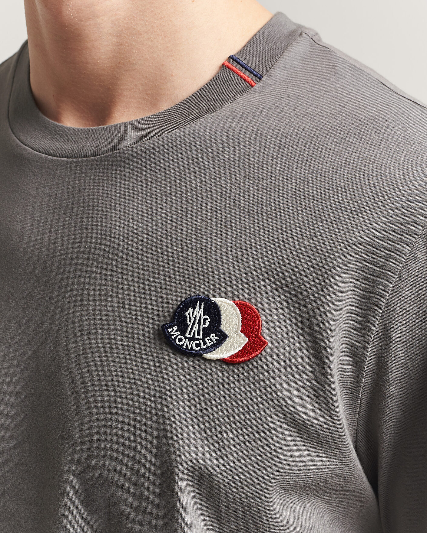 Hombres | Camisetas | Moncler | Tricolore Logo T-Shirt Grey