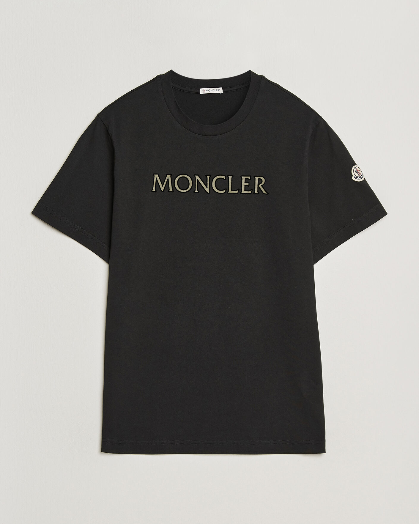 Hombres | Camisetas | Moncler | Flock Print Logo T-Shirt Black