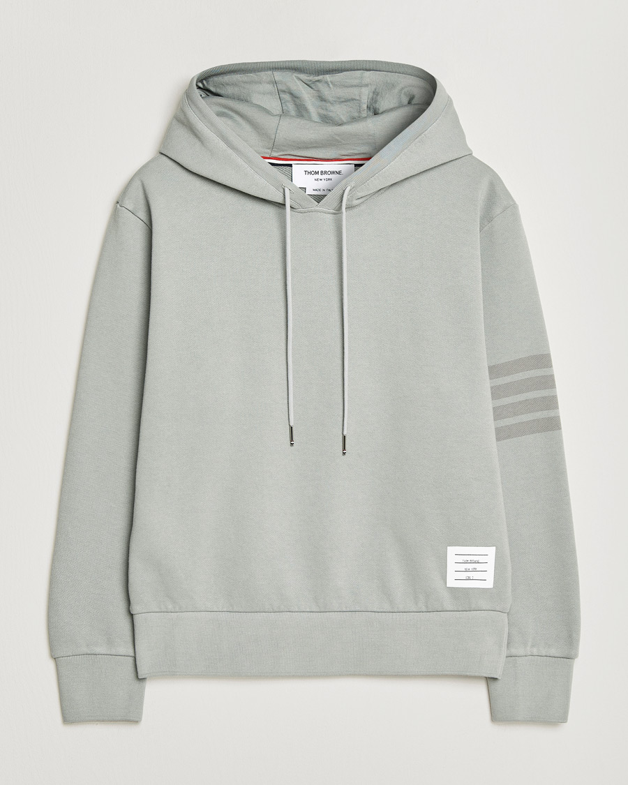 Hombres | Jerséis y prendas de punto | Thom Browne | Overdyed 4-Bar Hoodie Light Grey
