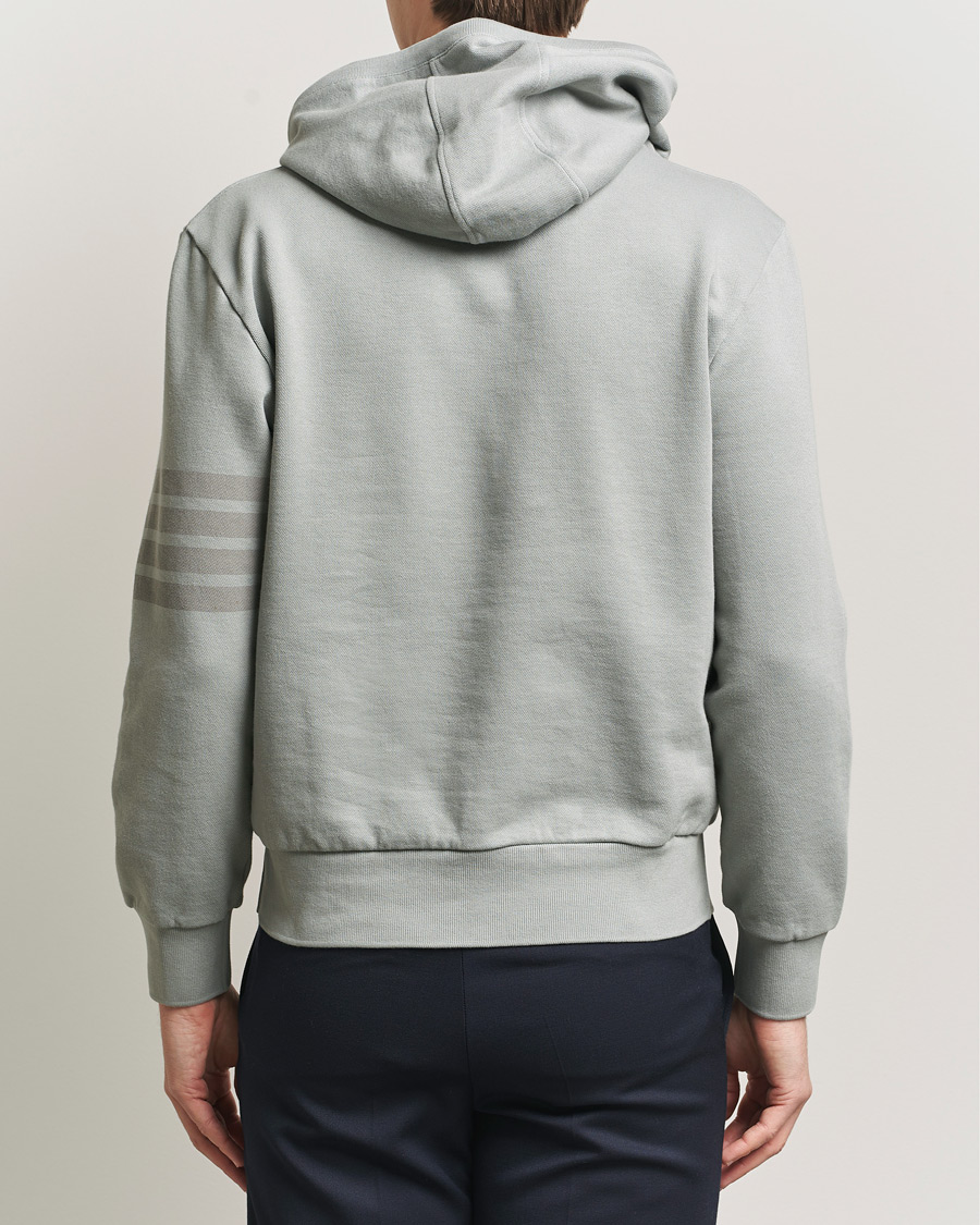 Hombres | Jerséis y prendas de punto | Thom Browne | Overdyed 4-Bar Hoodie Light Grey