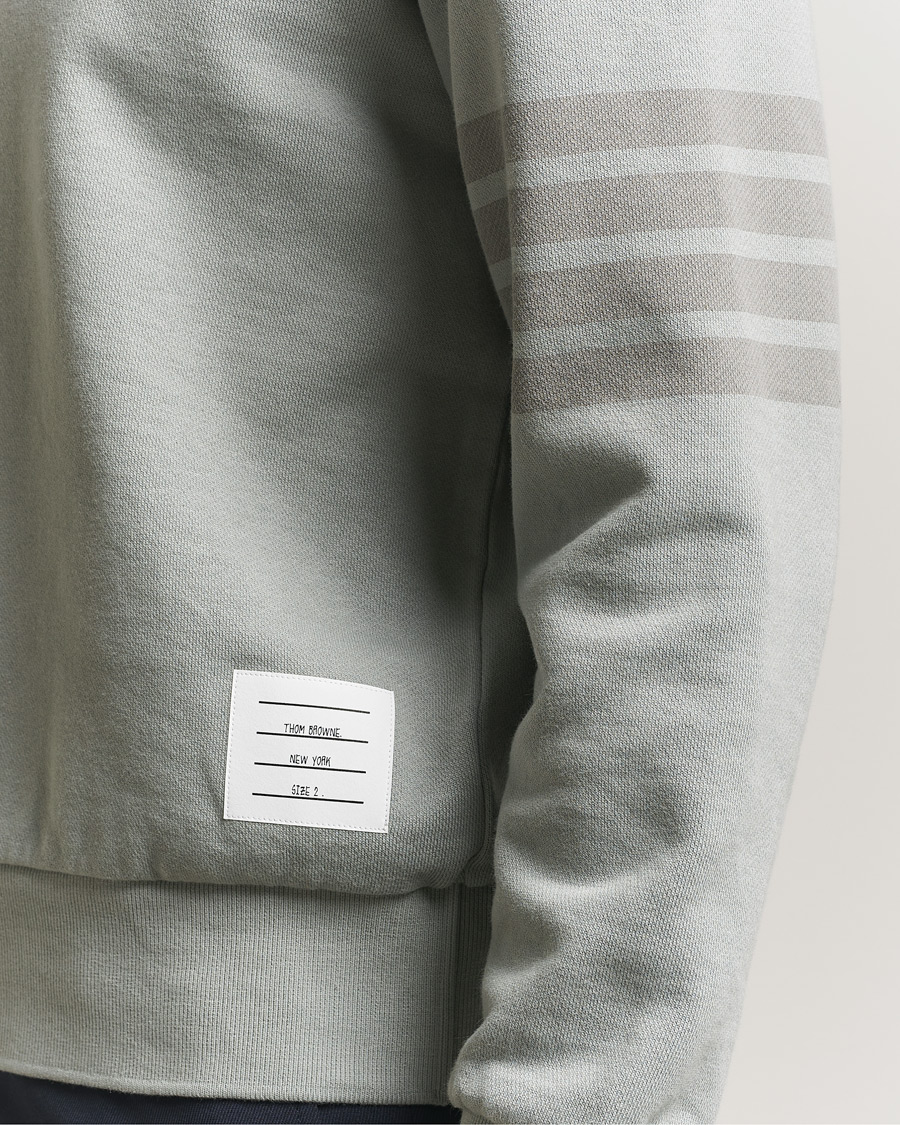 Hombres | Jerséis y prendas de punto | Thom Browne | Overdyed 4-Bar Hoodie Light Grey