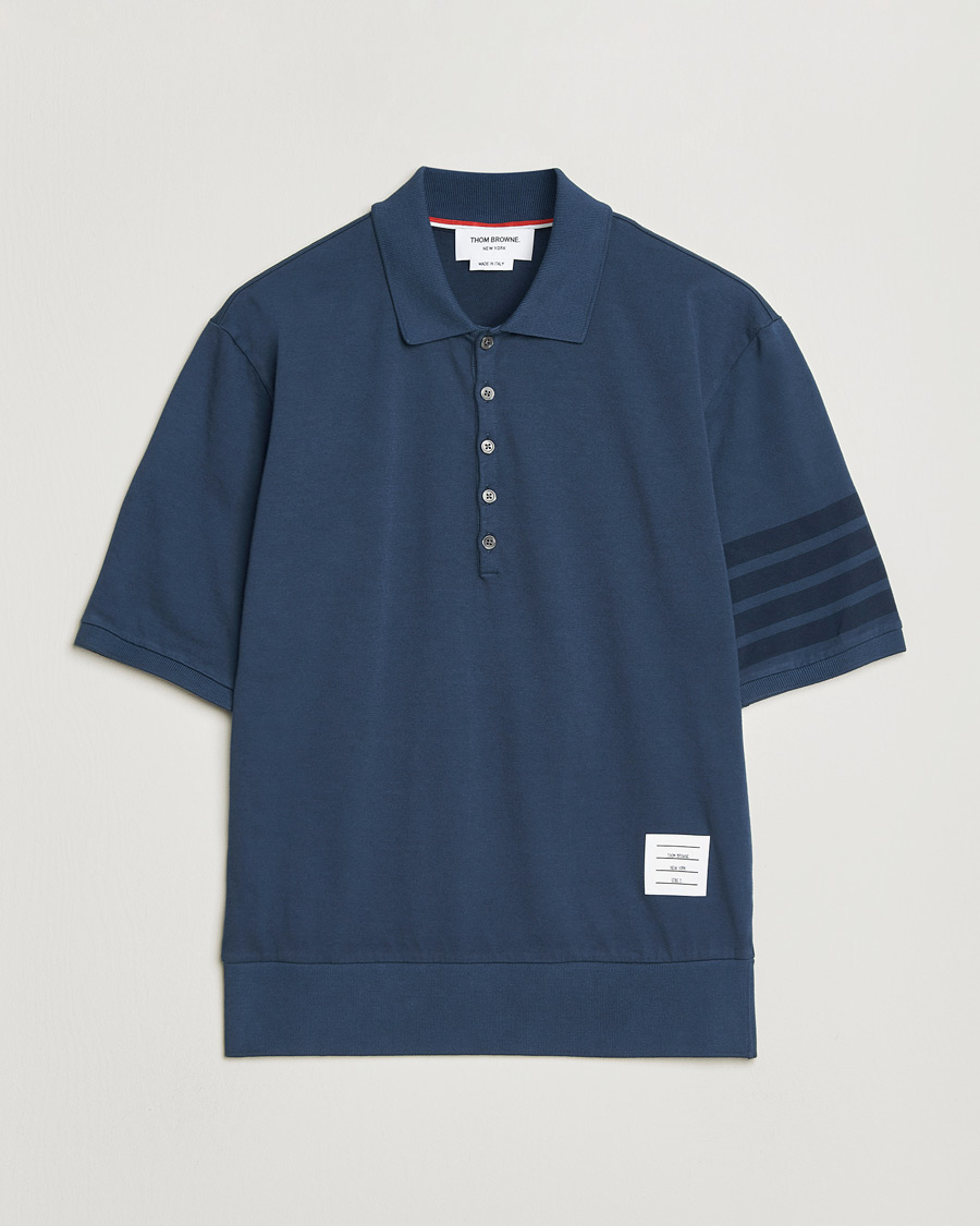 Hombres | Polos | Thom Browne | Overdyed 4 Bar Polo Navy