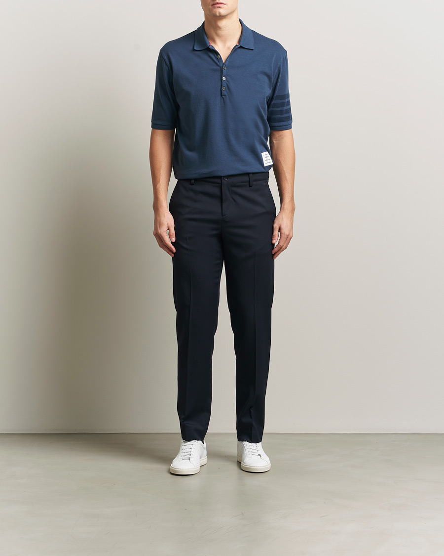 Hombres | Polos | Thom Browne | Overdyed 4 Bar Polo Navy