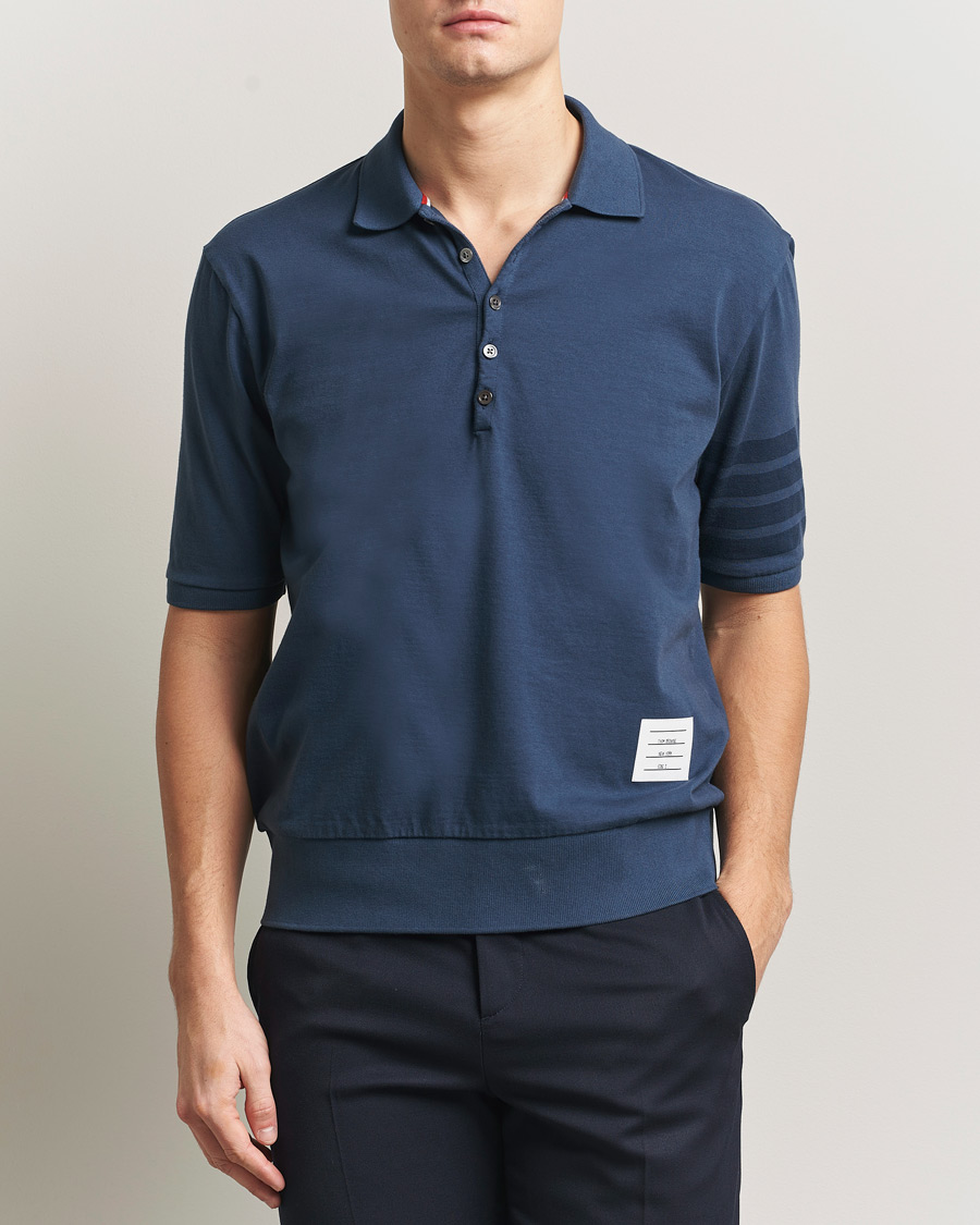 Hombres | Polos | Thom Browne | Overdyed 4 Bar Polo Navy