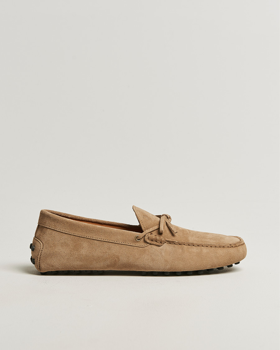 Hombres | Mocasines | Tod's | Lacetto Gommino Carshoe Beige Suede