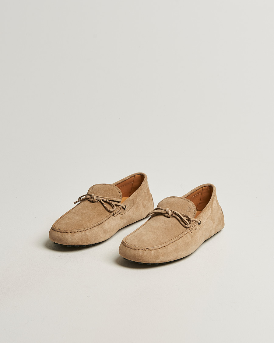 Hombres | Mocasines | Tod's | Lacetto Gommino Carshoe Beige Suede