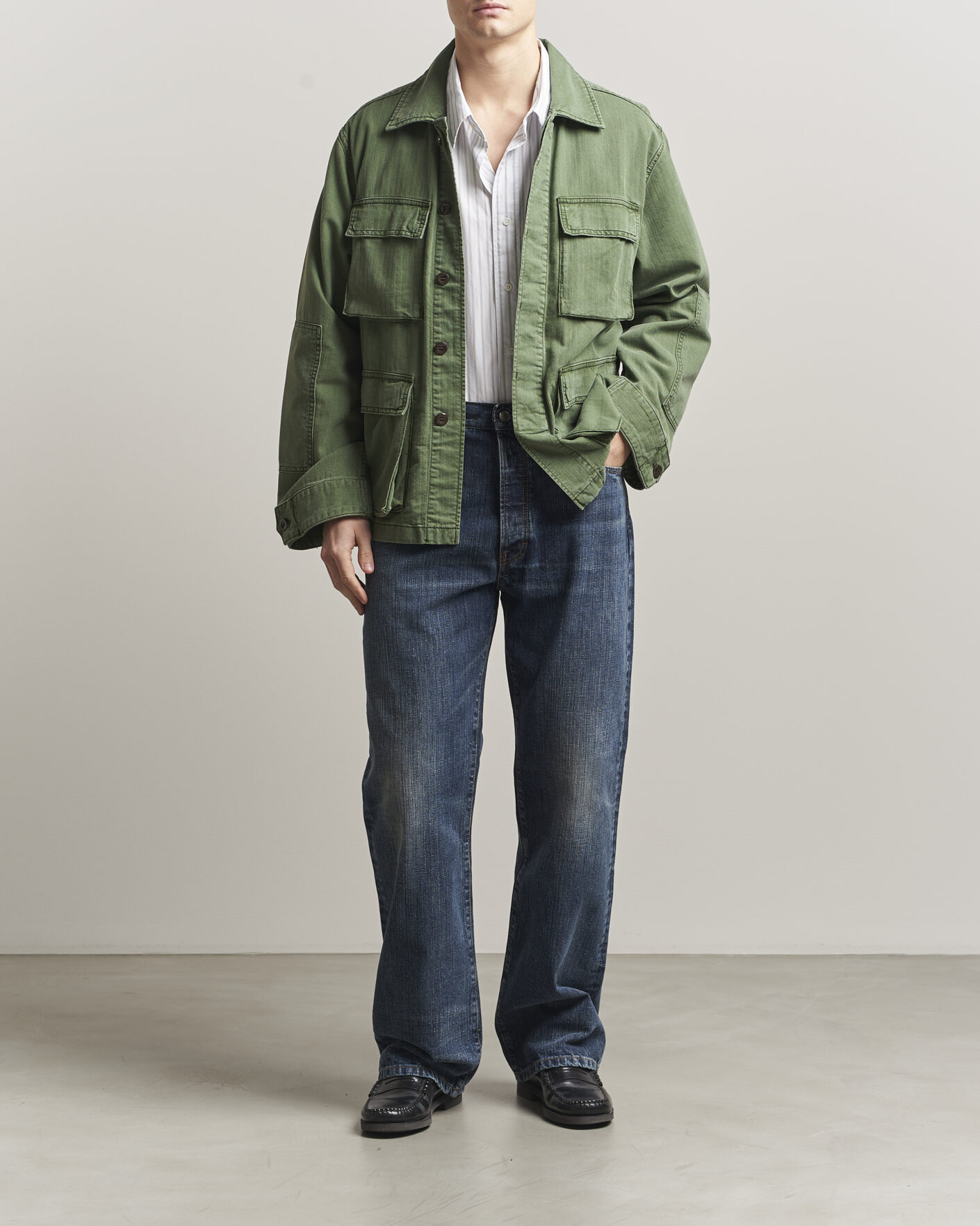 Hombres | Vaqueros | Jeanerica | VM009 Vega Jeans Dark Blue Righe