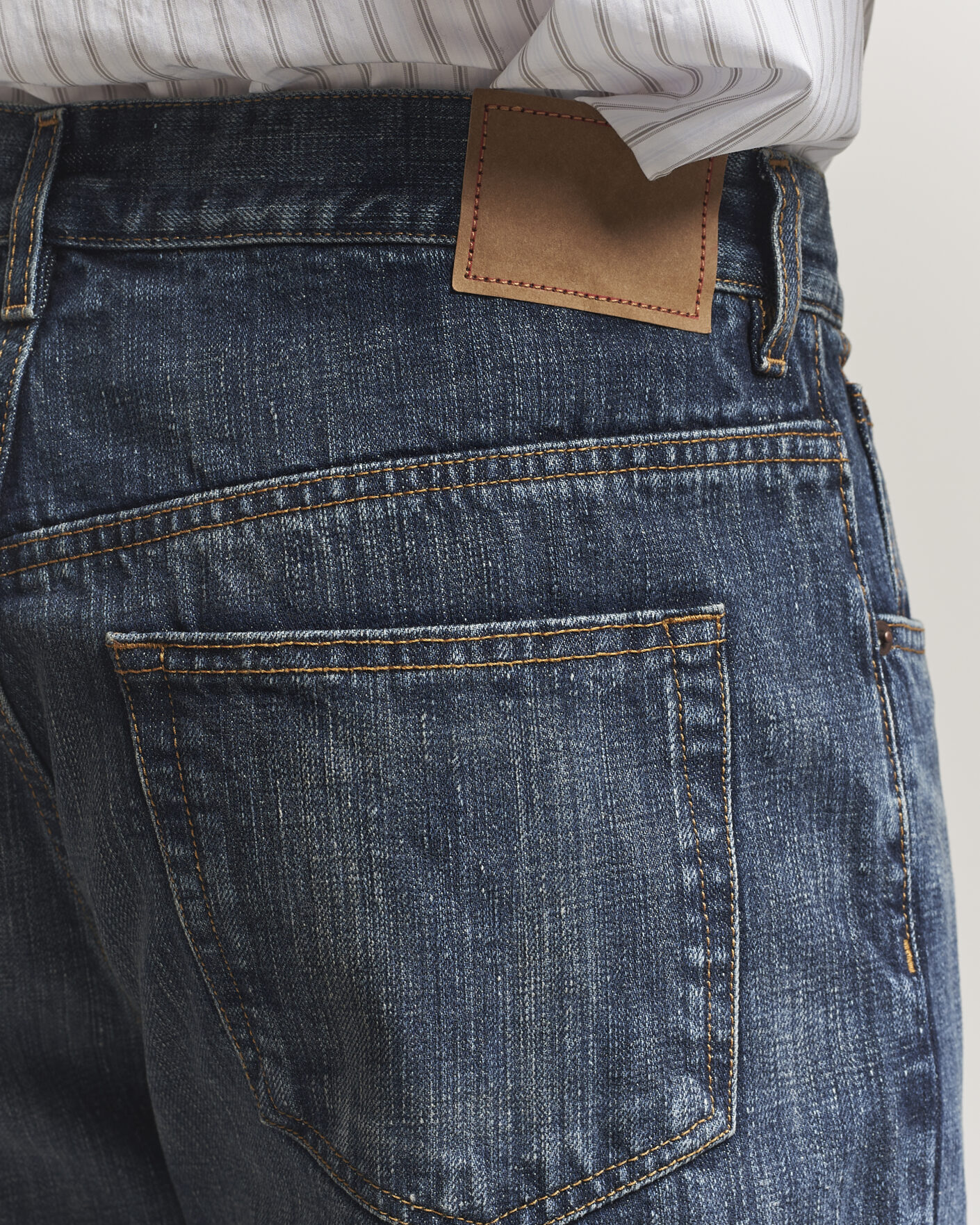 Hombres | Vaqueros | Jeanerica | VM009 Vega Jeans Dark Blue Righe