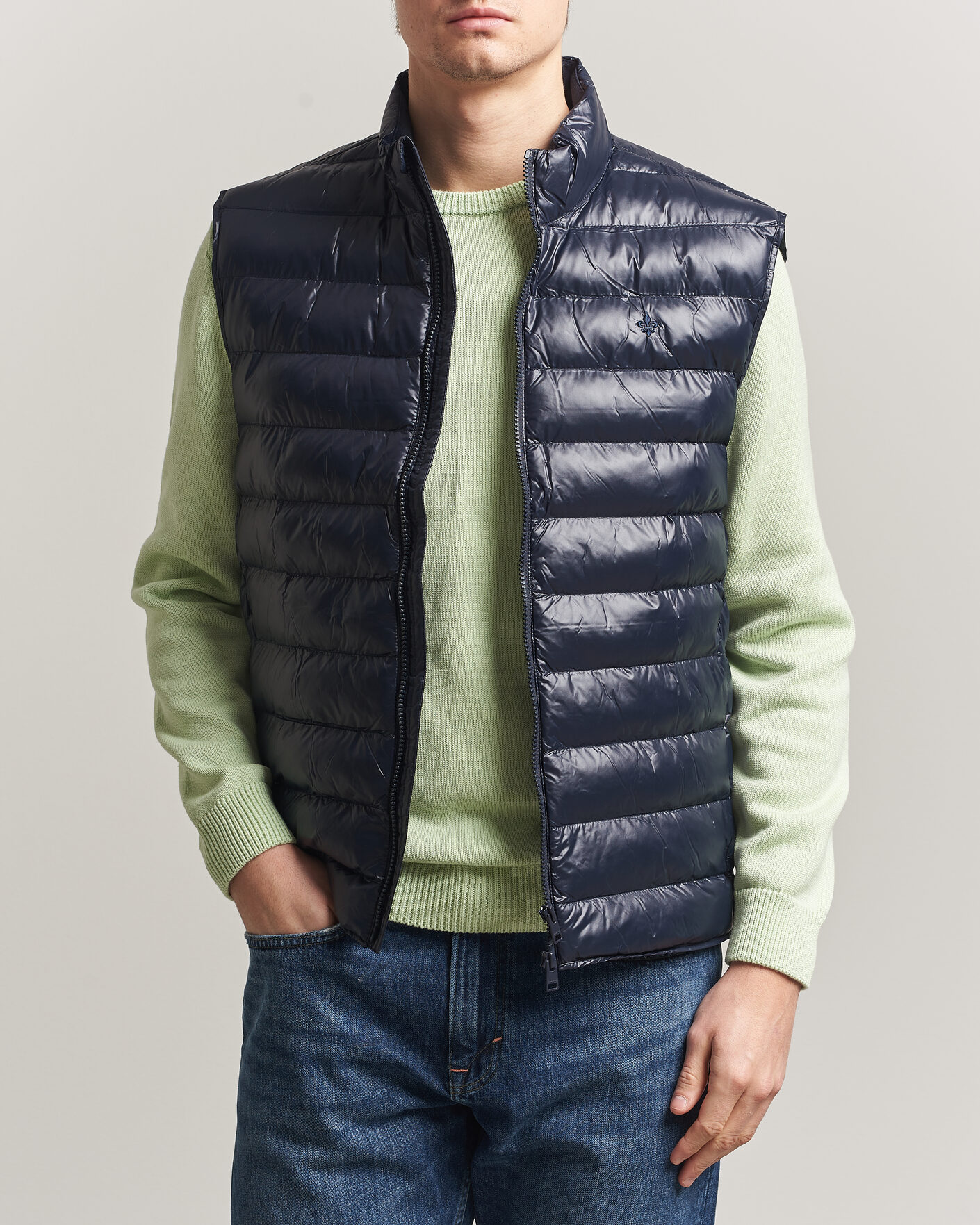 Hombres | Chalecos | Morris | Norfolk Liner Vest Glossy Navy