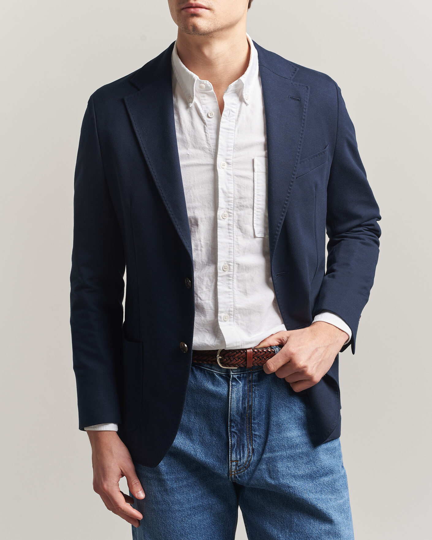Hombres | Blazers | Morris | Cotton Jersey Blazer Navy