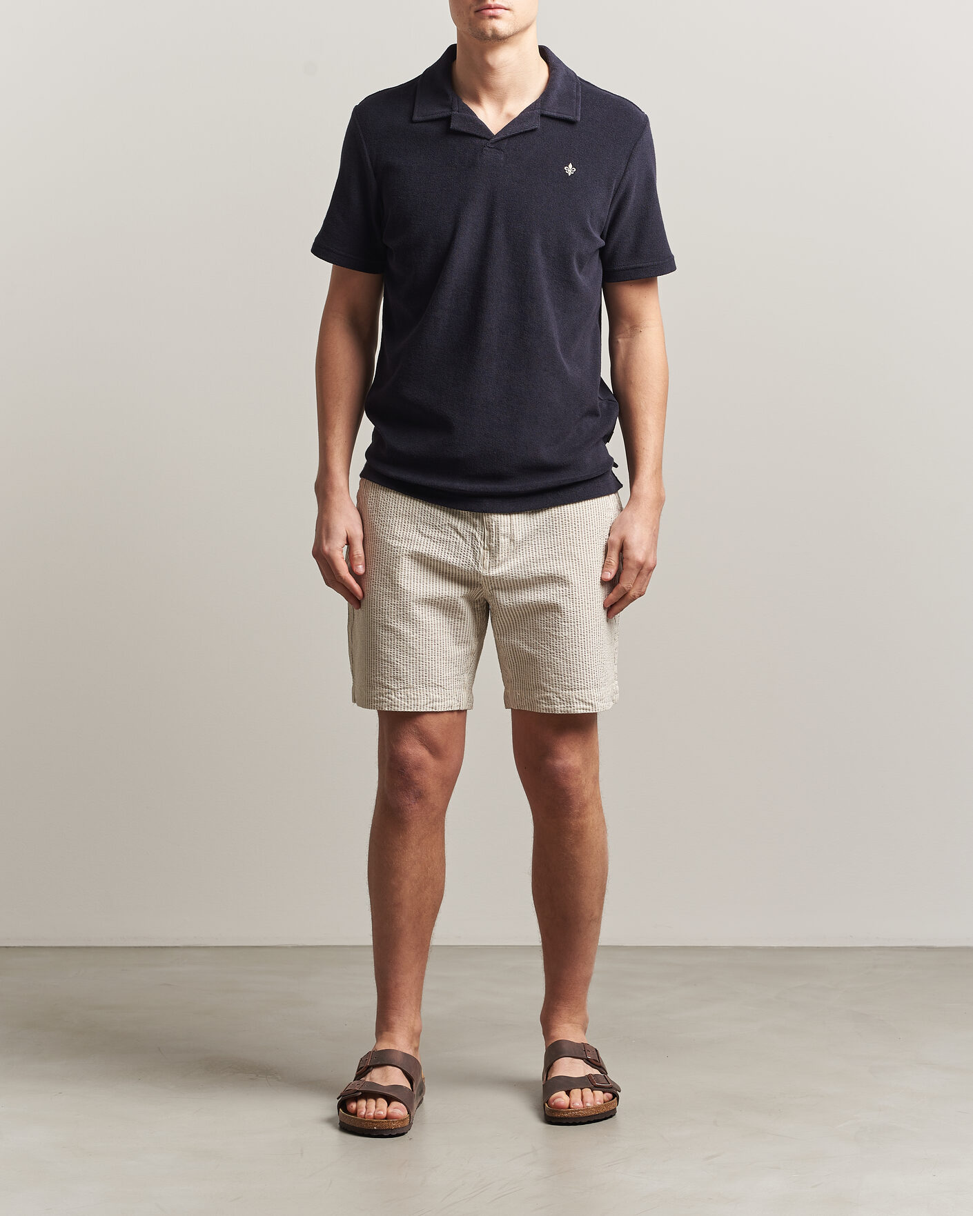 Hombres | Pantalones cortos | Morris | Fenix Seersucker Shorts Khaki