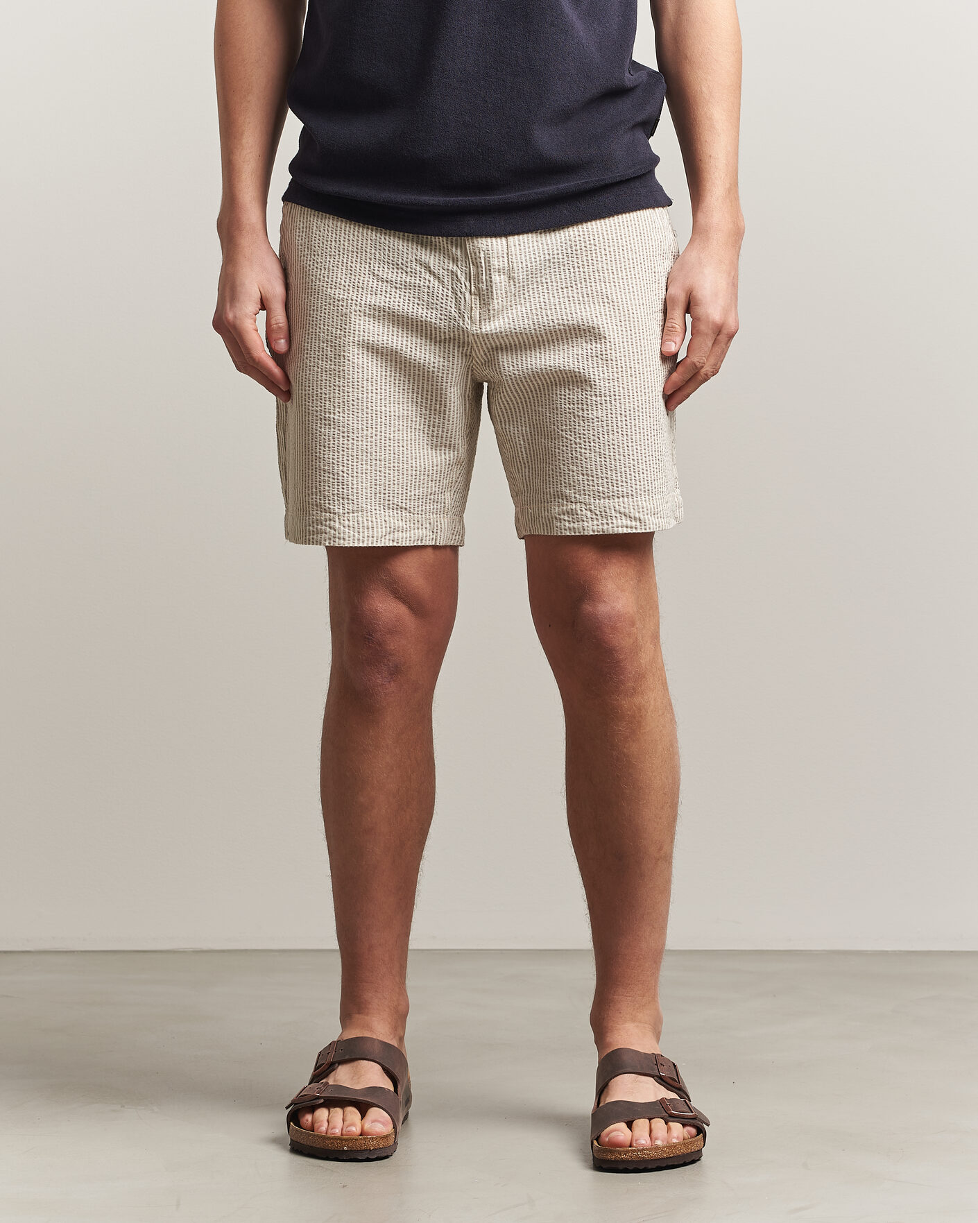 Hombres | Pantalones cortos | Morris | Fenix Seersucker Shorts Khaki