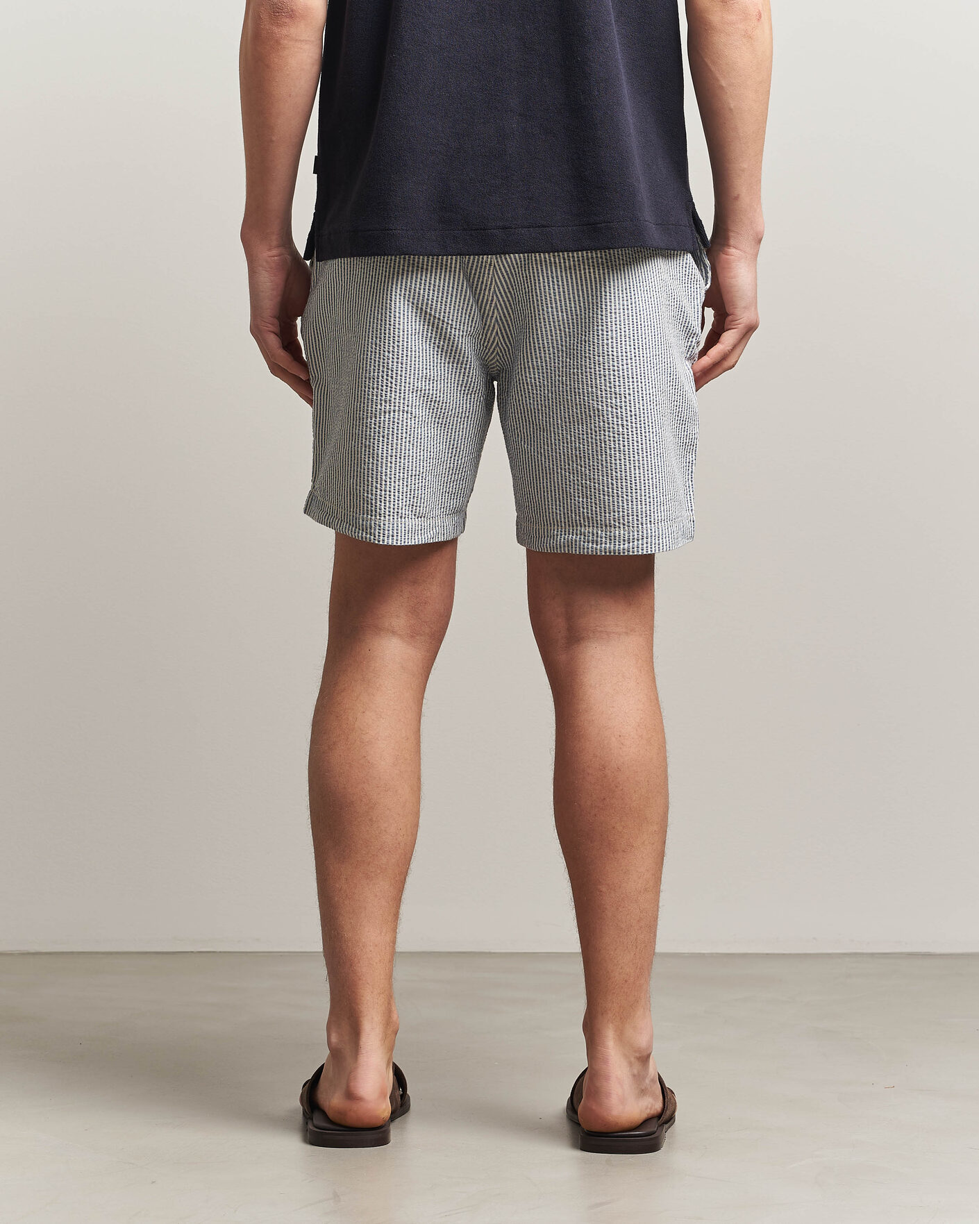 Hombres | Pantalones cortos | Morris | Fenix Seersucker Shorts Light Blue