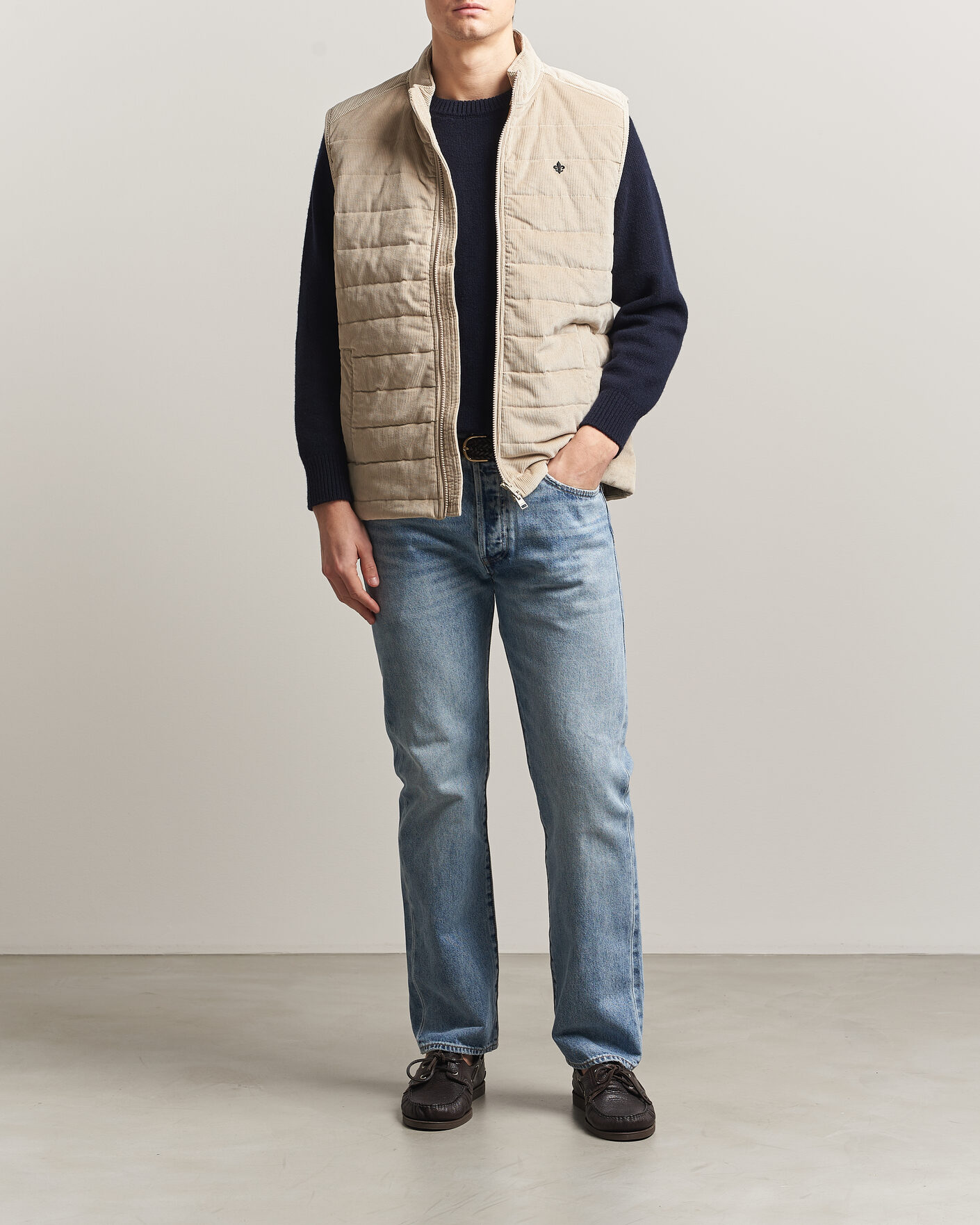 Hombres | Chalecos | Morris | Teddy Quilted Corduroy Vest Khaki
