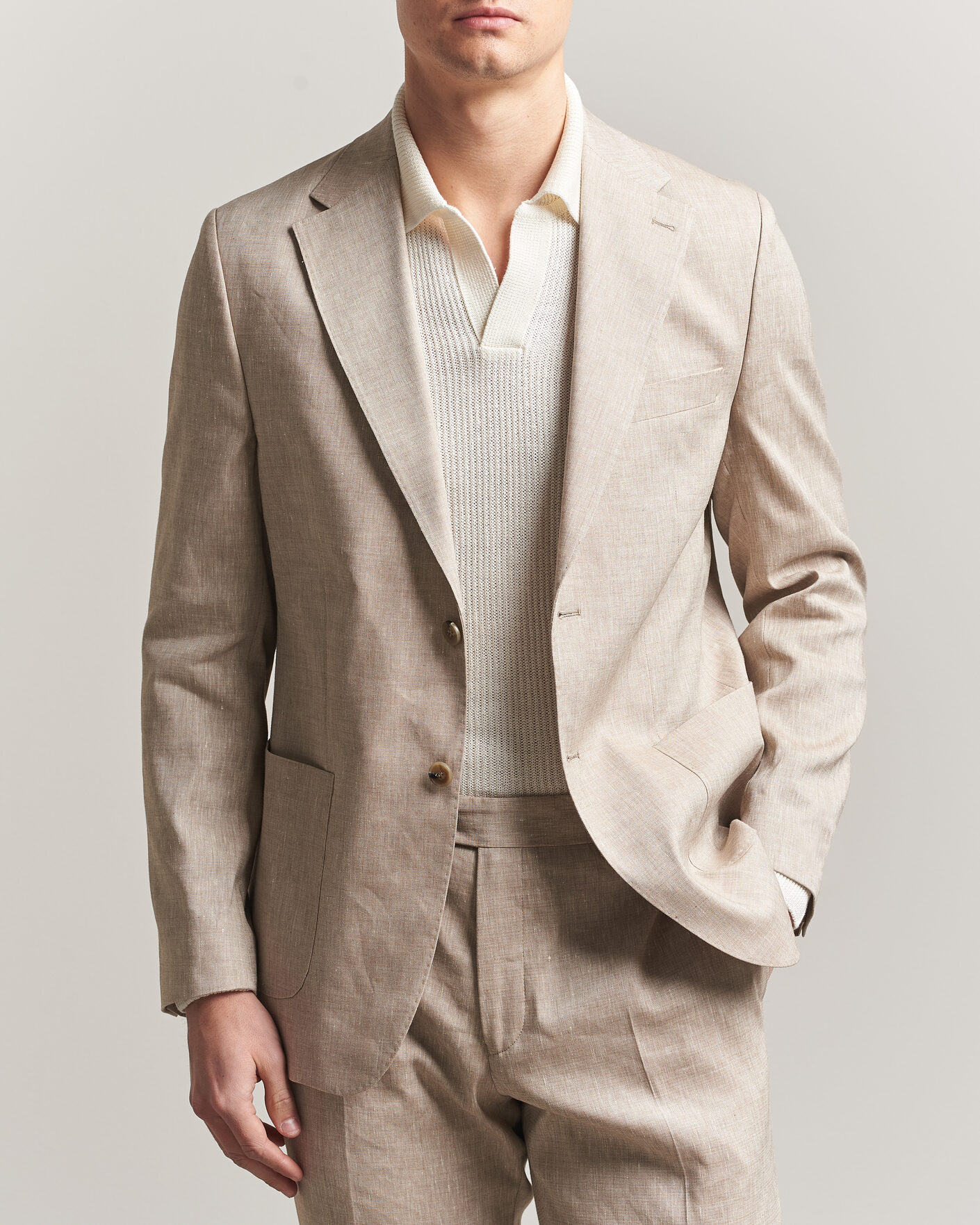 Hombres | Blazers | Morris | Linen Suit Blazer Khaki