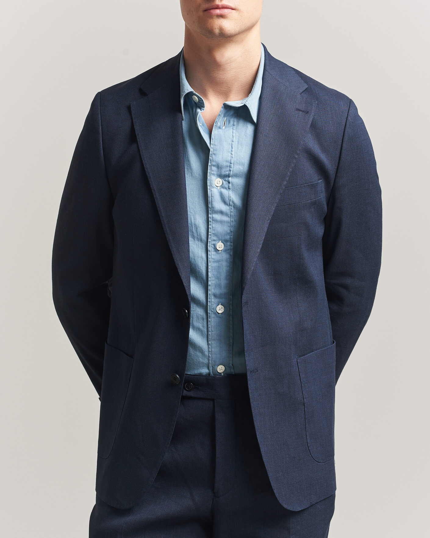Hombres | Blazers | Morris | Linen Suit Blazer Navy