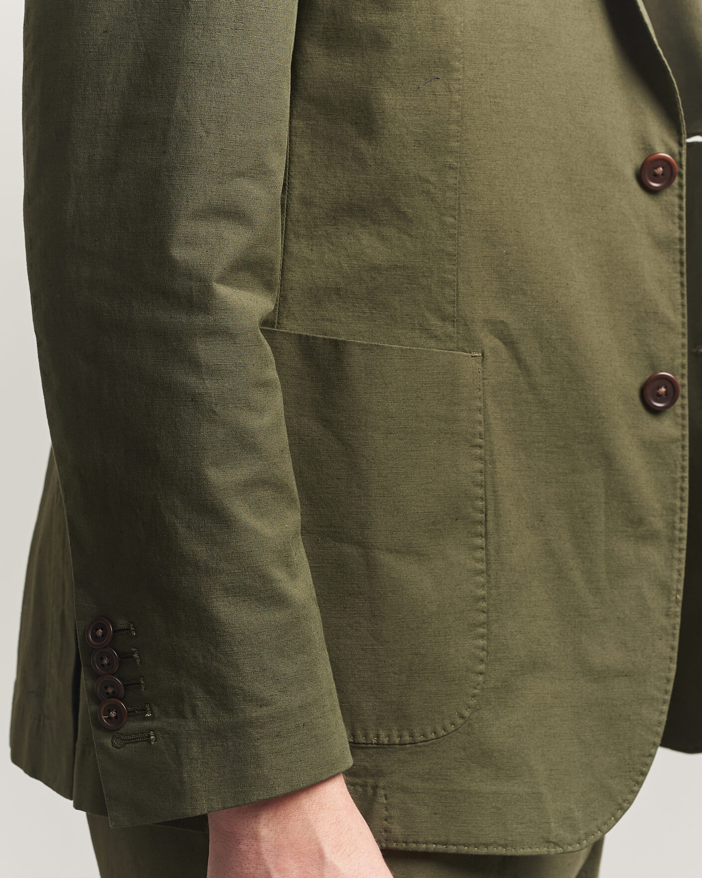 Hombres | Blazers | Morris | Washed Cotton Suit Blazer Olive