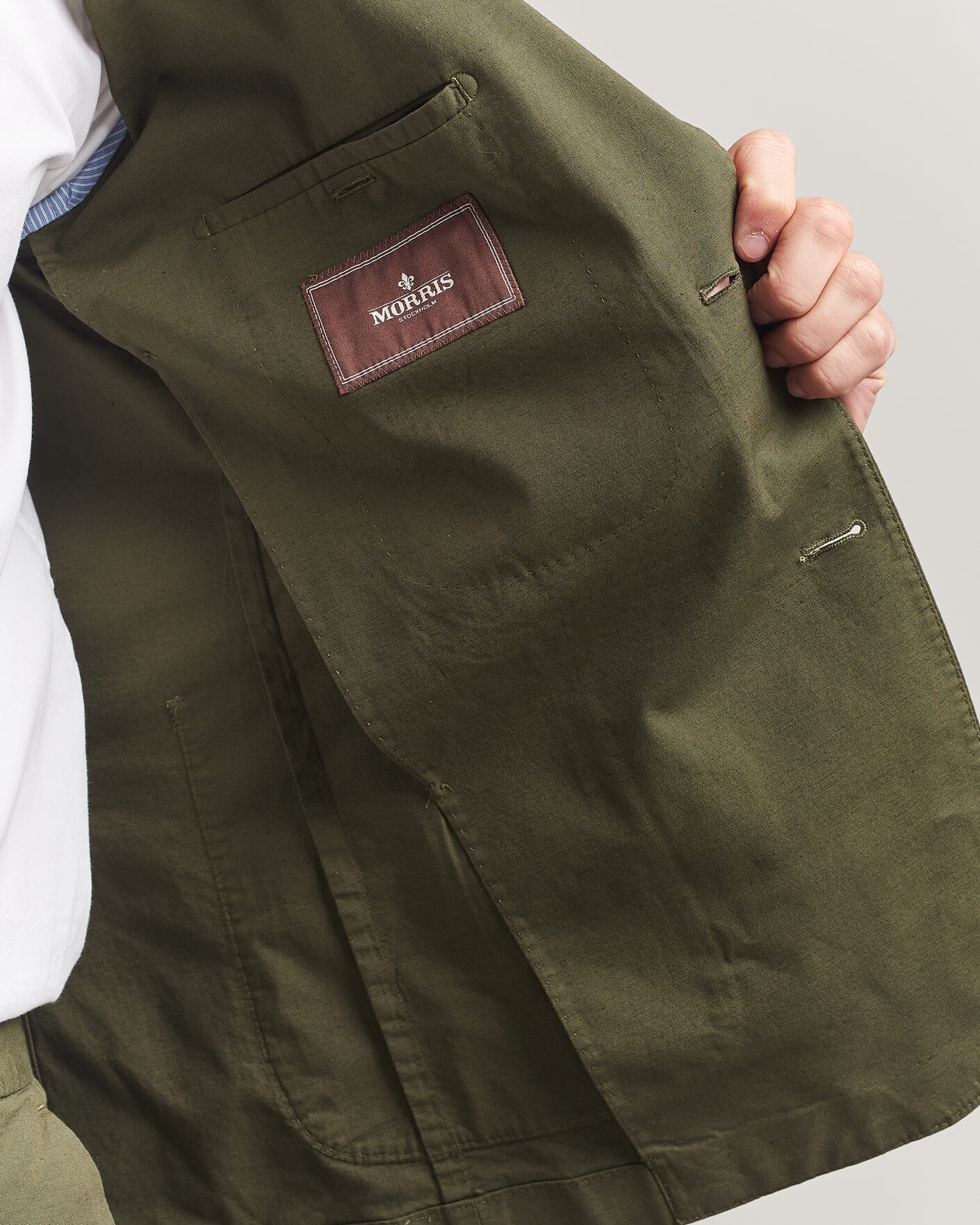 Hombres | Blazers | Morris | Washed Cotton Suit Blazer Olive