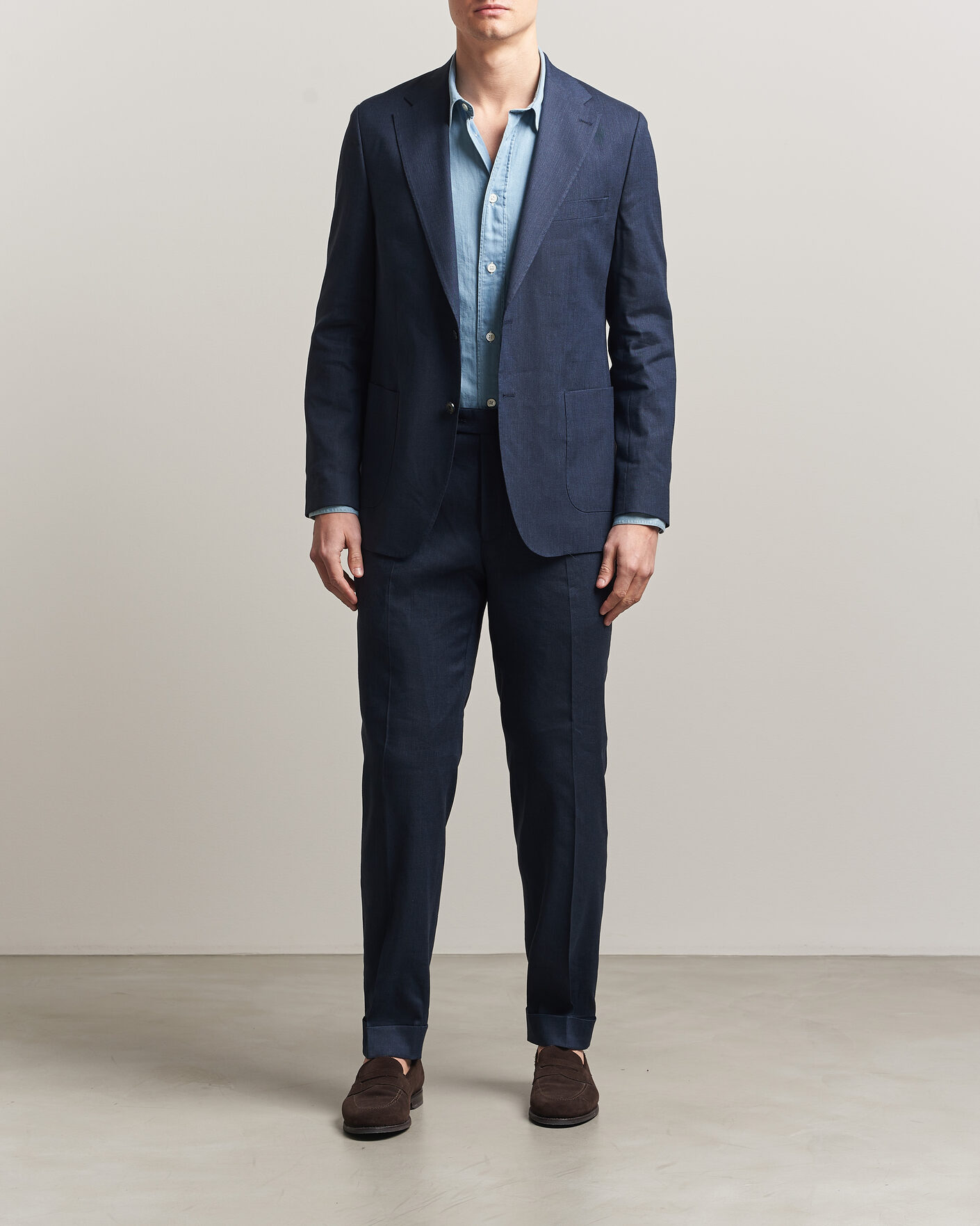 Hombres | Pantalones | Morris | Jack Linen Trousers Navy