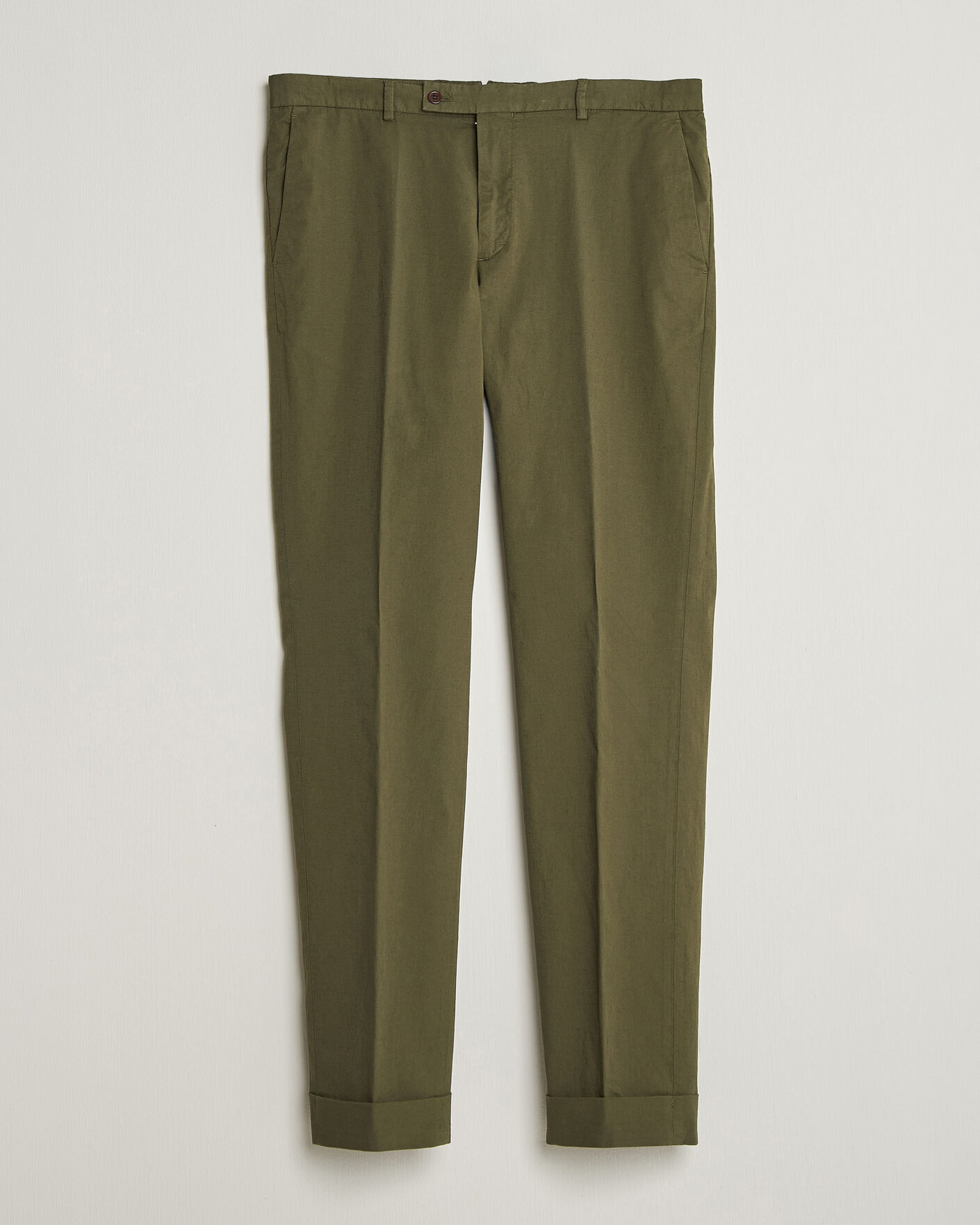 Hombres | Pantalones | Morris | Jack Washed Cotton Trousers Olive