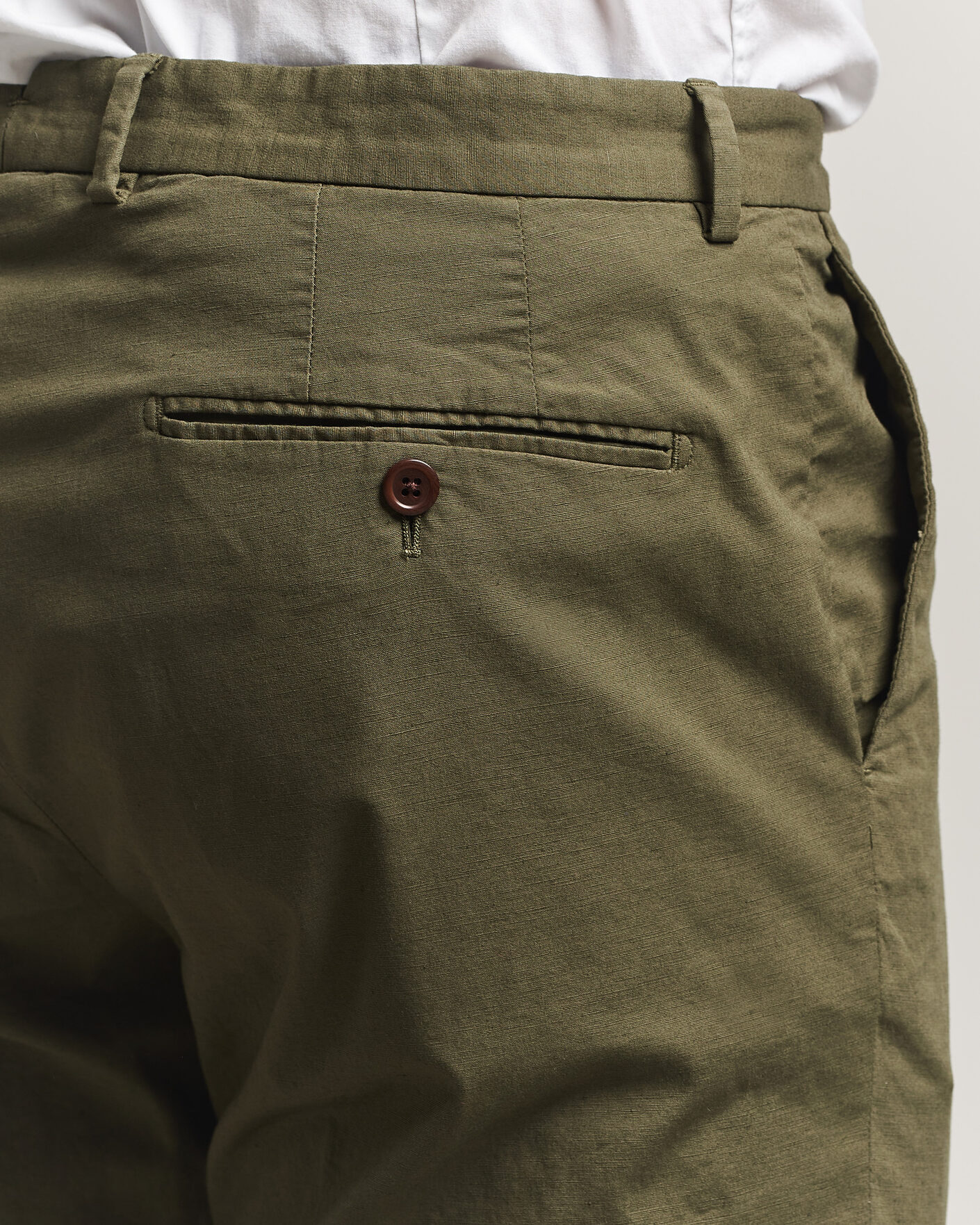 Hombres | Pantalones | Morris | Jack Washed Cotton Trousers Olive