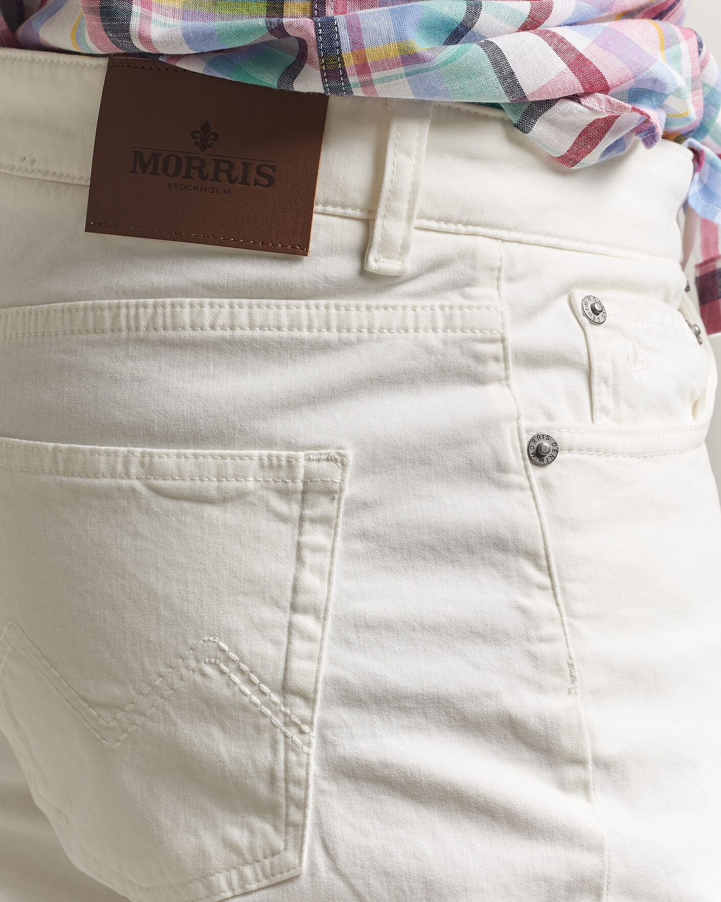 Hombres | Pantalones | Morris | James Brushed 5-Pocket Jeans Off White