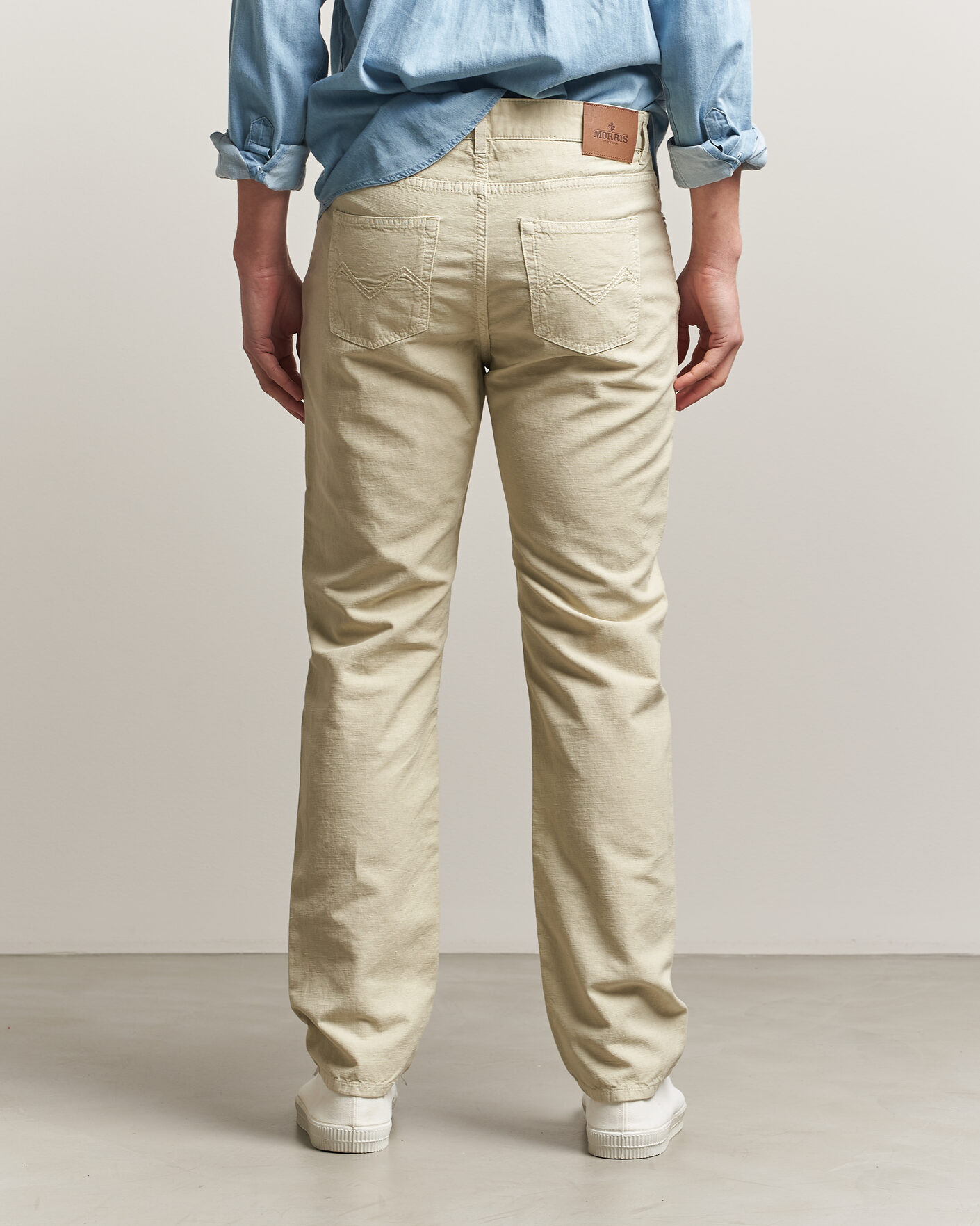 Hombres | Pantalones | Morris | James Washed Linen 5-Pocket Pants Khaki