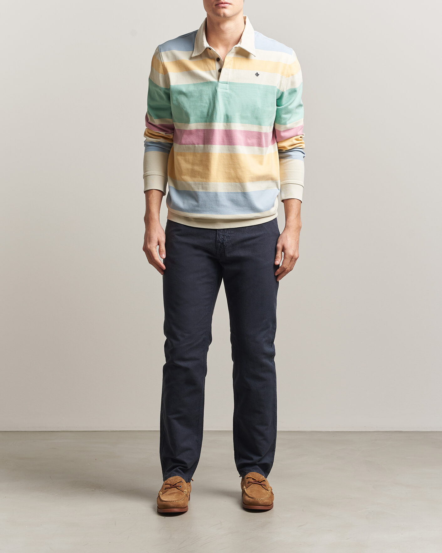 Hombres | Pantalones | Morris | James Washed Linen 5-Pocket Pants Dark Blue