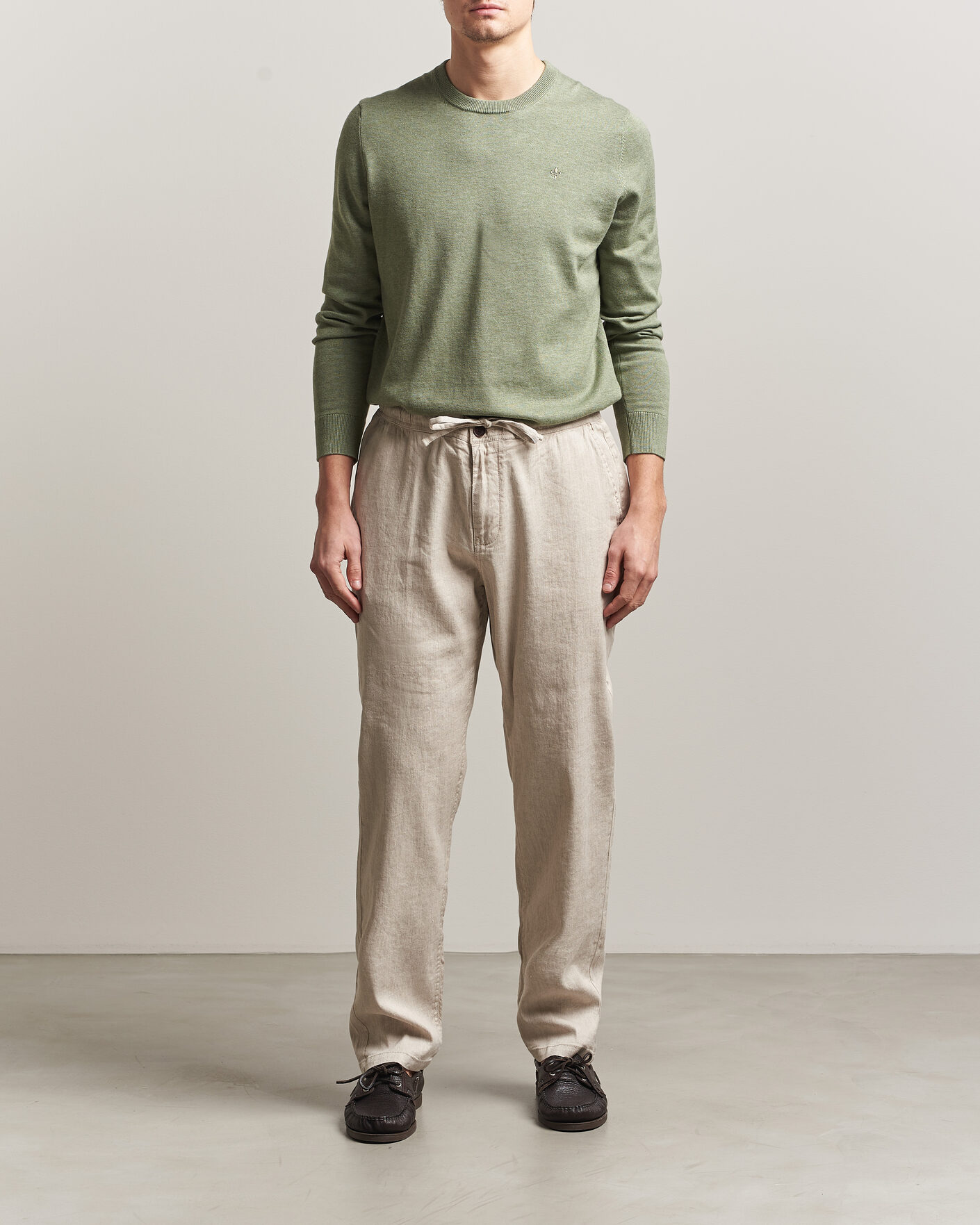 Hombres | Pantalones | Morris | Fenix Linen Trousers Khaki