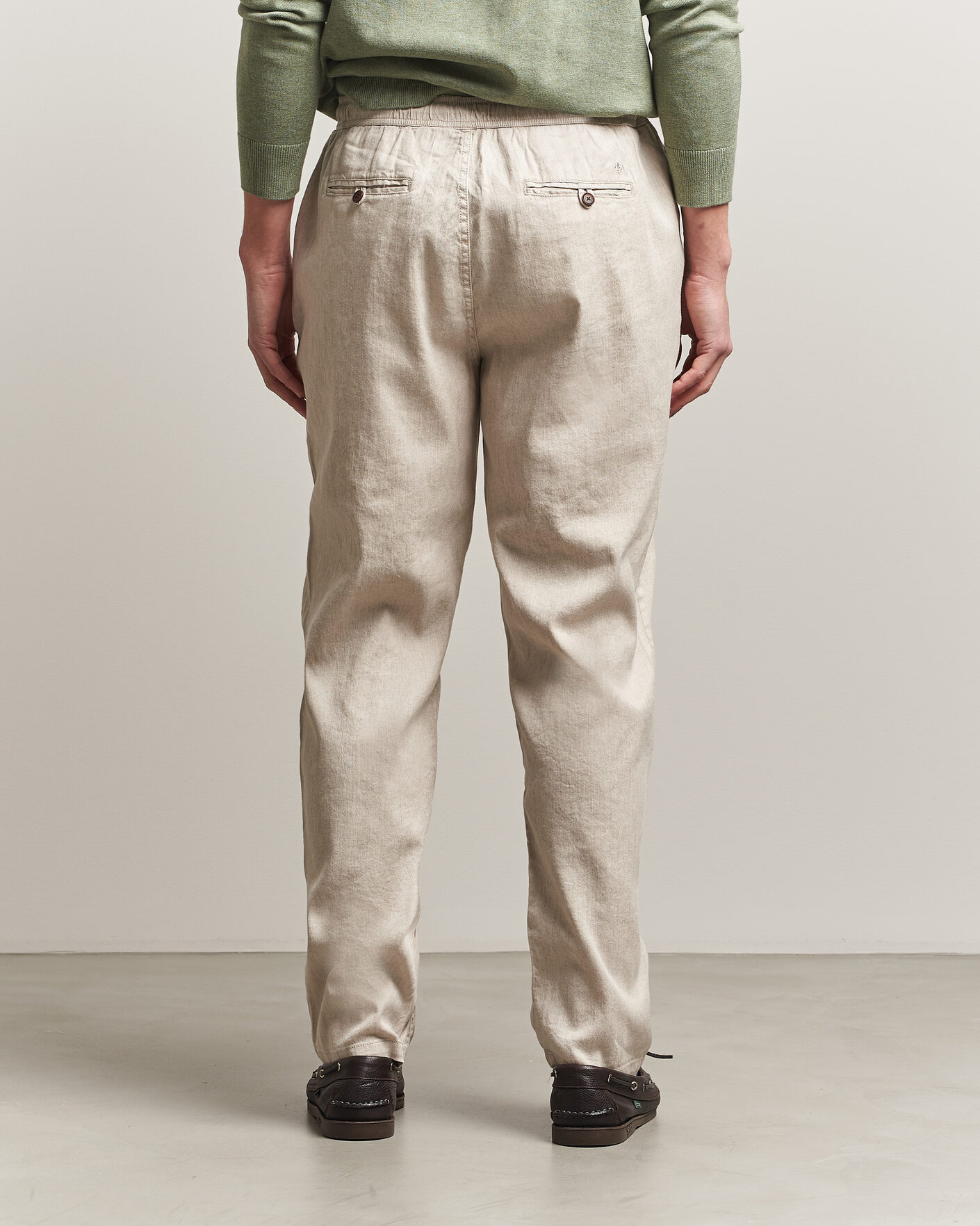 Hombres | Pantalones | Morris | Fenix Linen Trousers Khaki