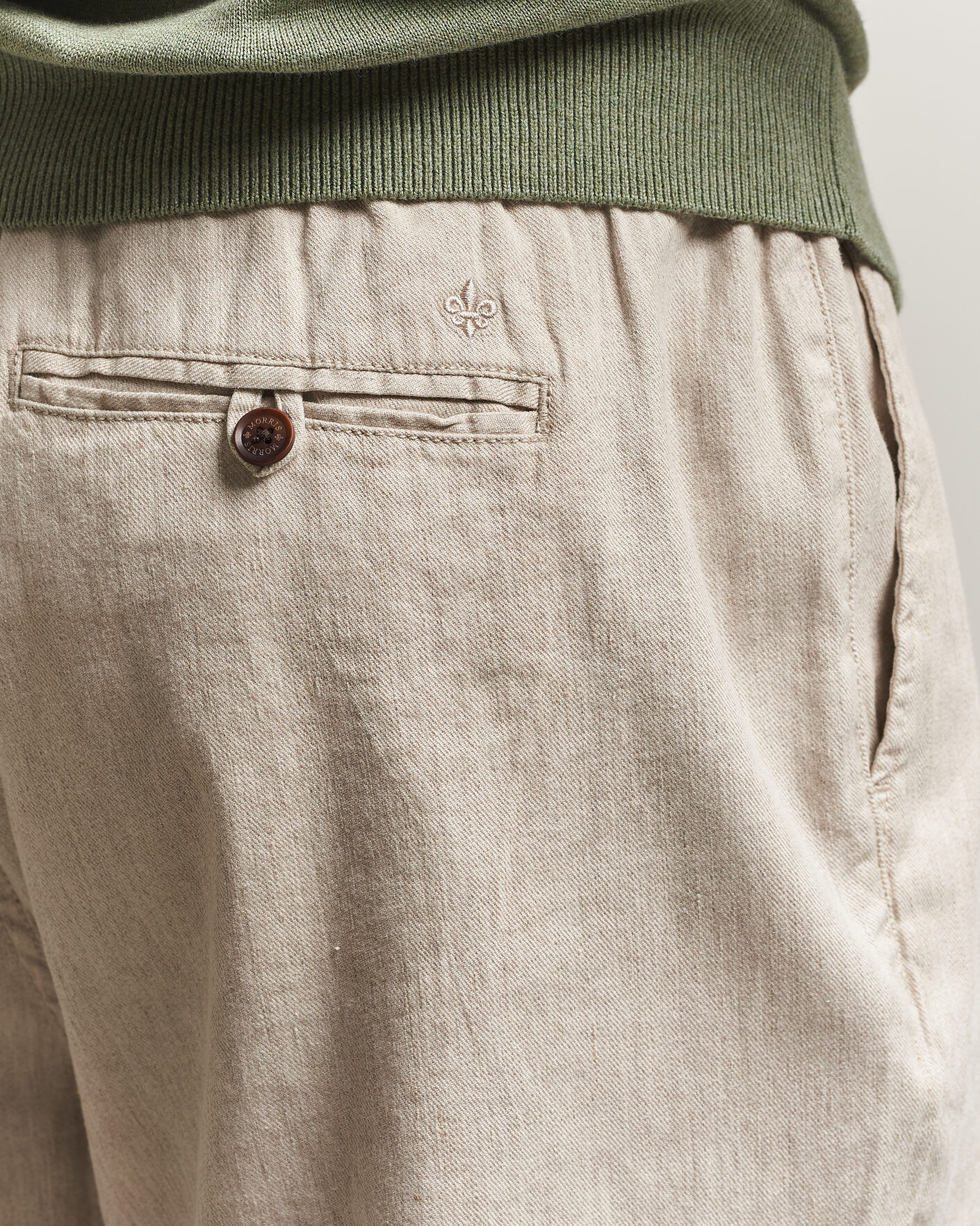 Hombres | Pantalones | Morris | Fenix Linen Trousers Khaki