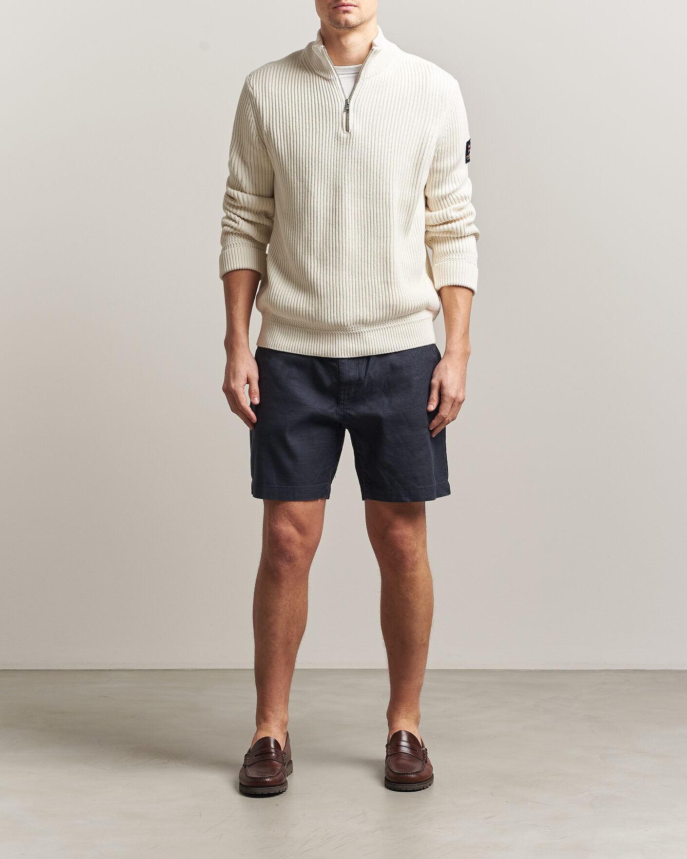 Hombres | Pantalones cortos | Morris | Fenix Linen Shorts Dark Blue