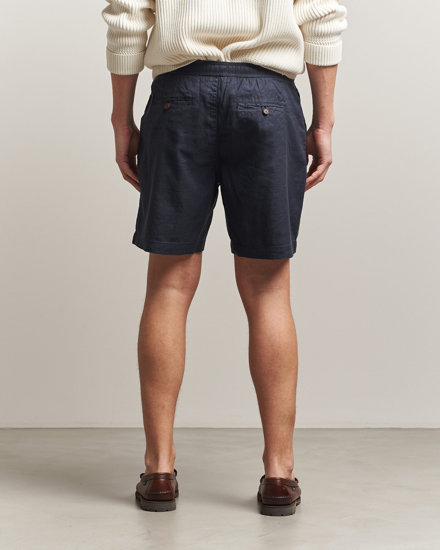 Hombres | Pantalones cortos | Morris | Fenix Linen Shorts Dark Blue